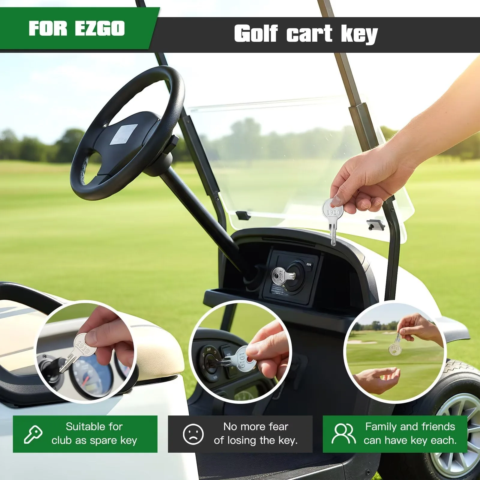 HaeKap E-Z-GO Golf Cart Ignition Keys 17063-G01 image 4