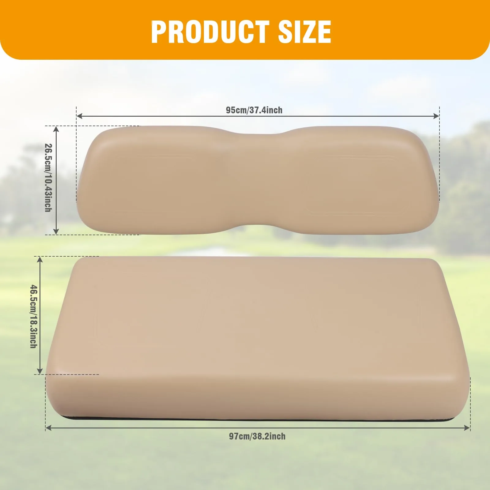 Generic Front Seat Cushion & Backrest for Club Car DS – 1nn5ym5jm6ub5ge2sa1 image 2