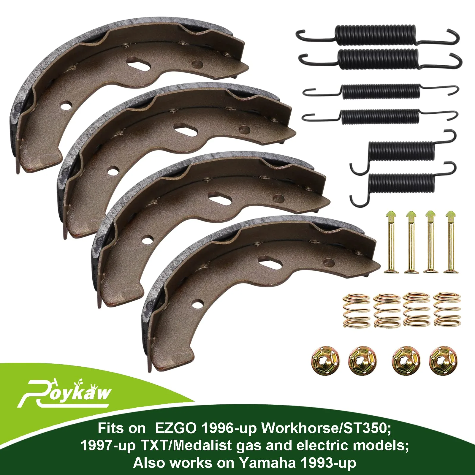 Roykaw Golf Cart Brake Shoes, Pads and Springs Kit image 2