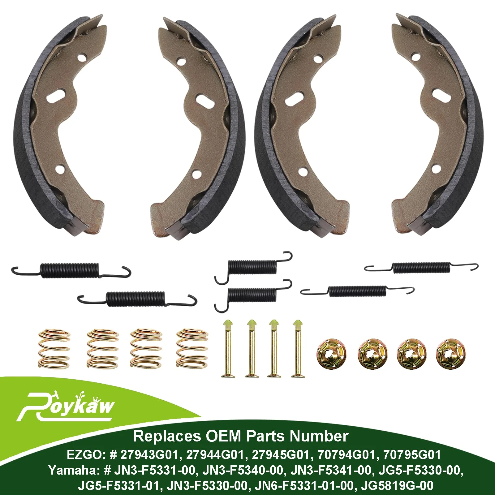 Roykaw Golf Cart Brake Shoes, Pads and Springs Kit image 3