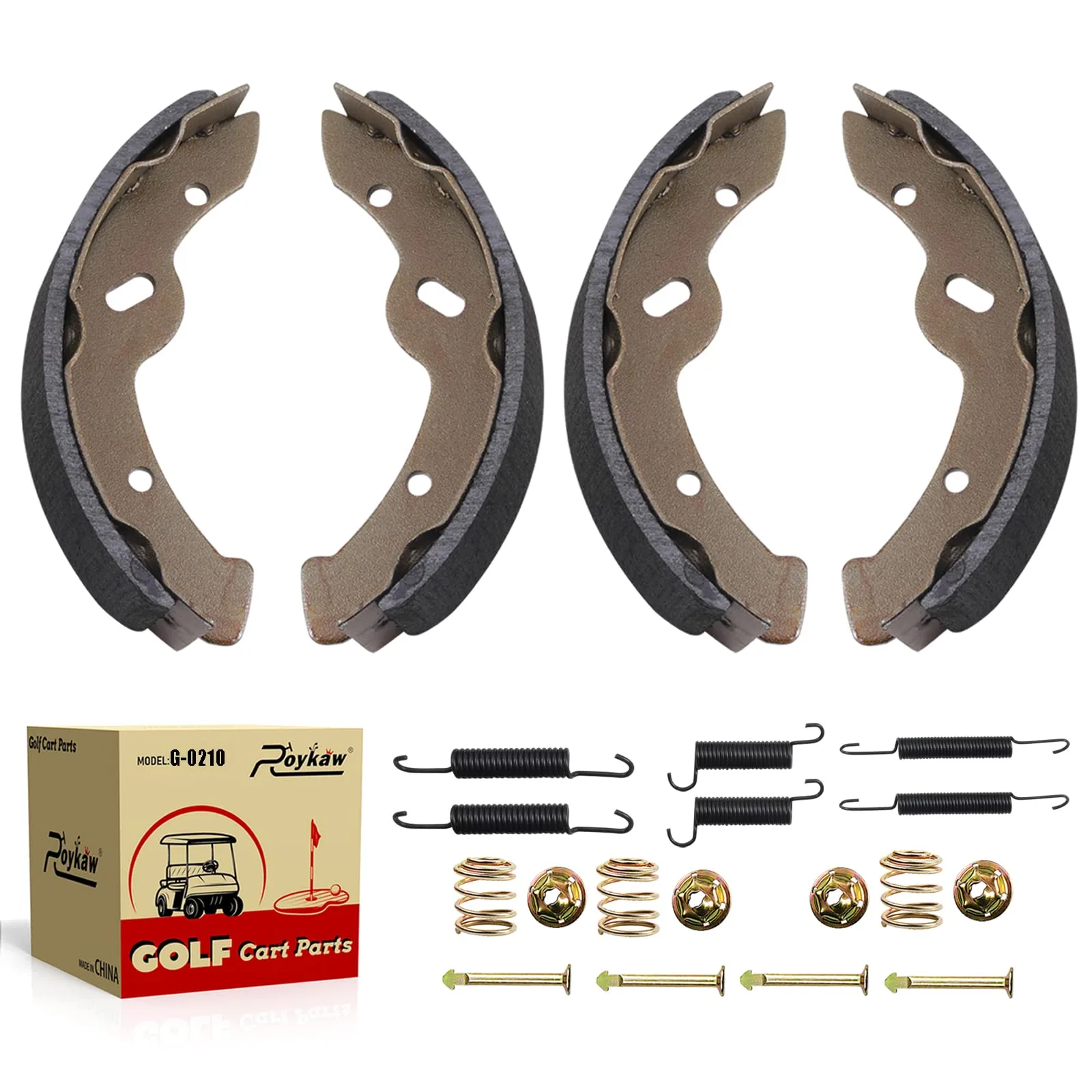 Roykaw Golf Cart Brake Shoes, Pads and Springs Kit