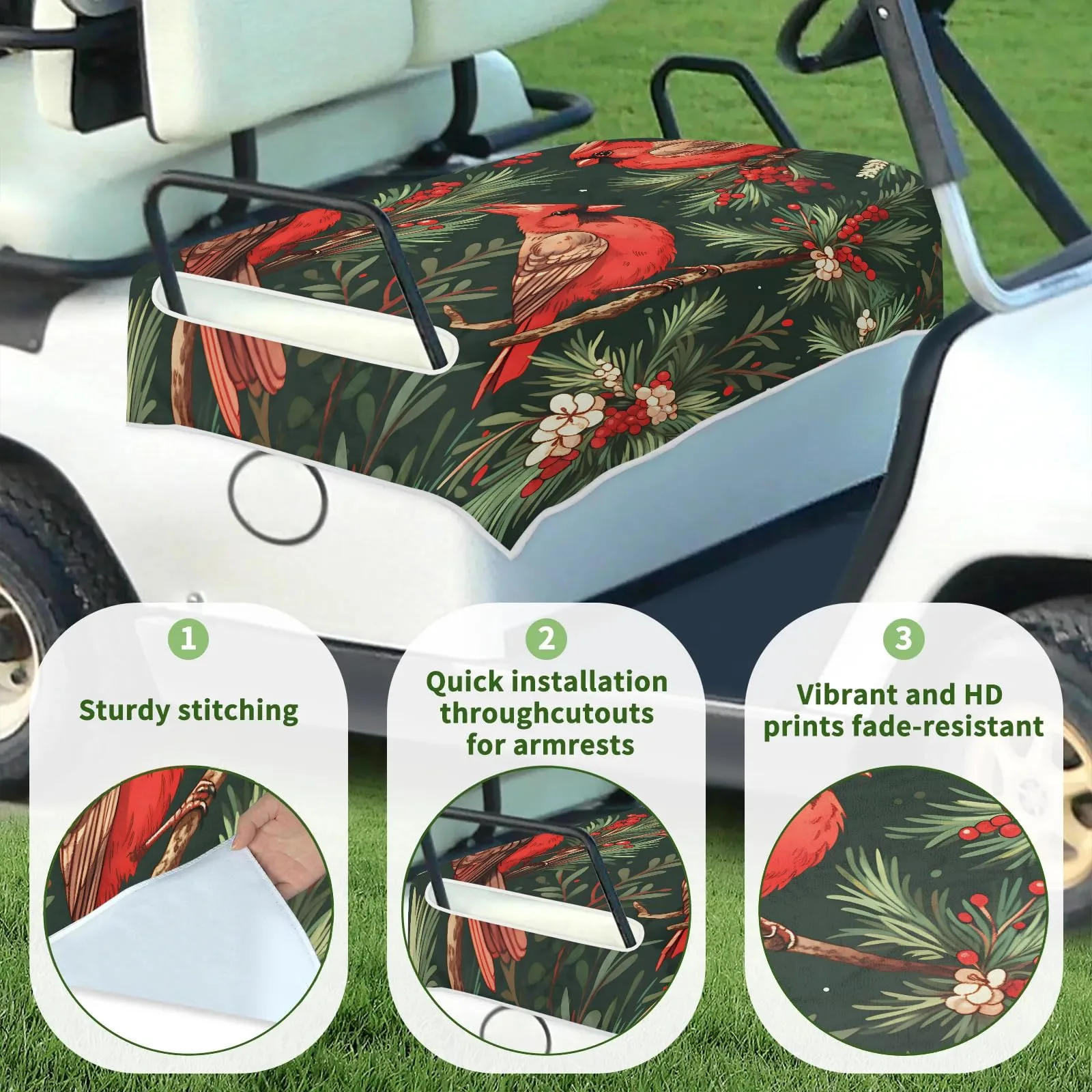 Tiveruda Golf Cart Seat Cover for Double Seats image 3