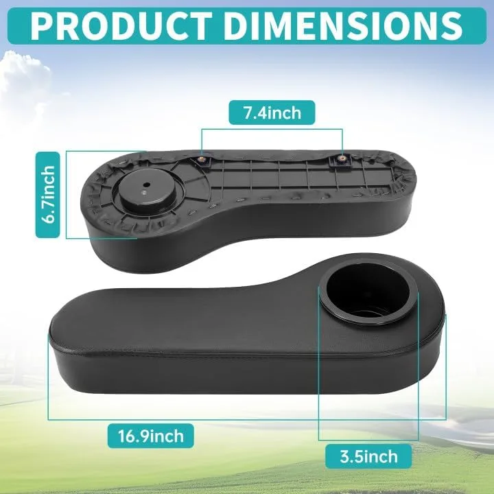 ECOTRIC Golf Cart Rear Seat Arm Rests with Cup Holders image 2