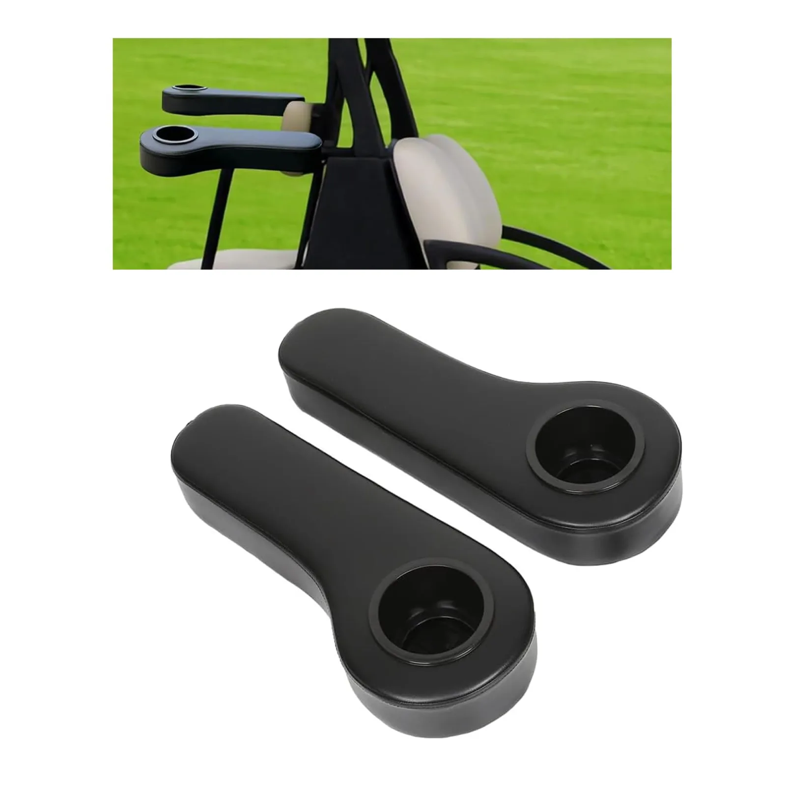 ECOTRIC Golf Cart Rear Seat Arm Rests with Cup Holders