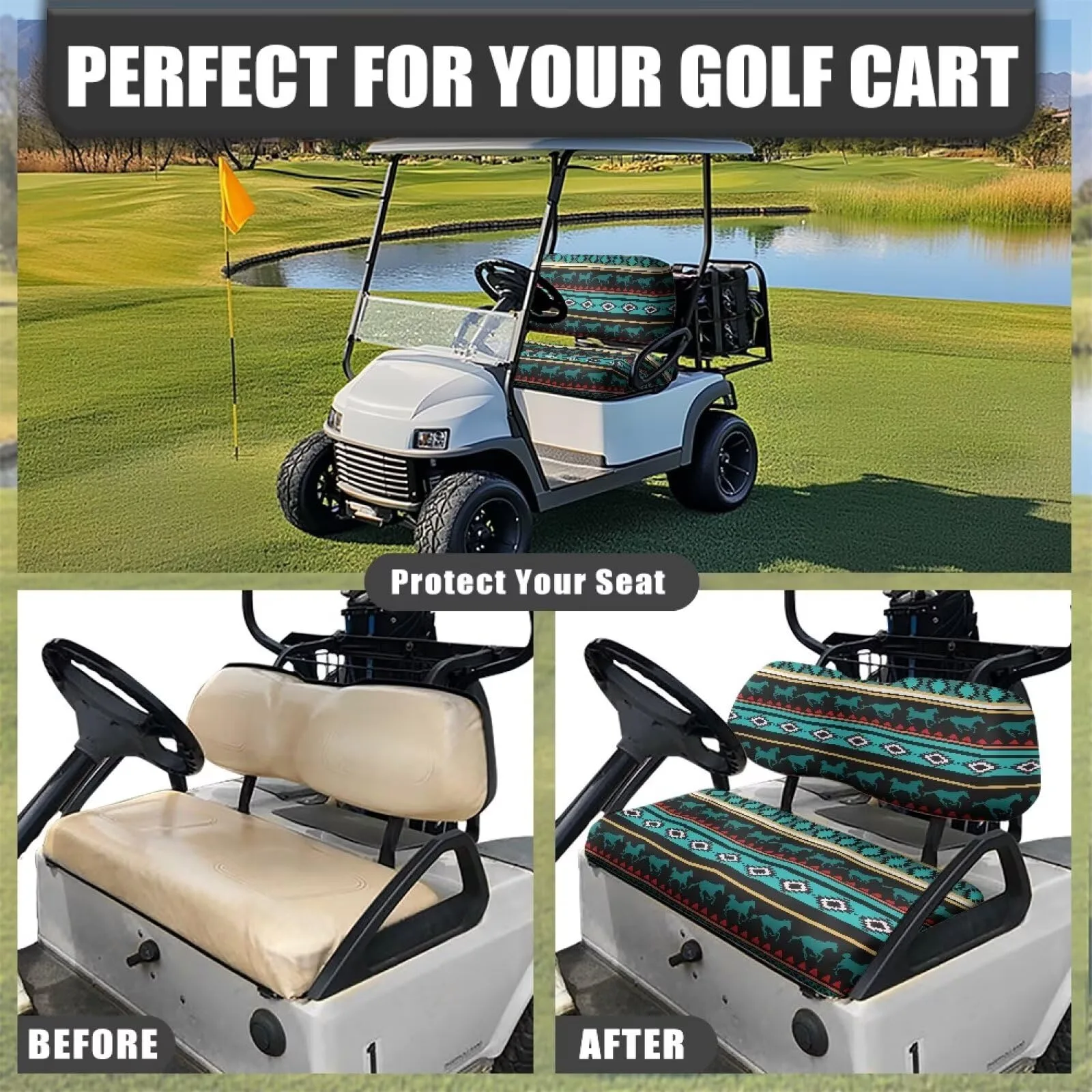 FUIALDOLG Golf Cart Front Seat Cover Set image 4