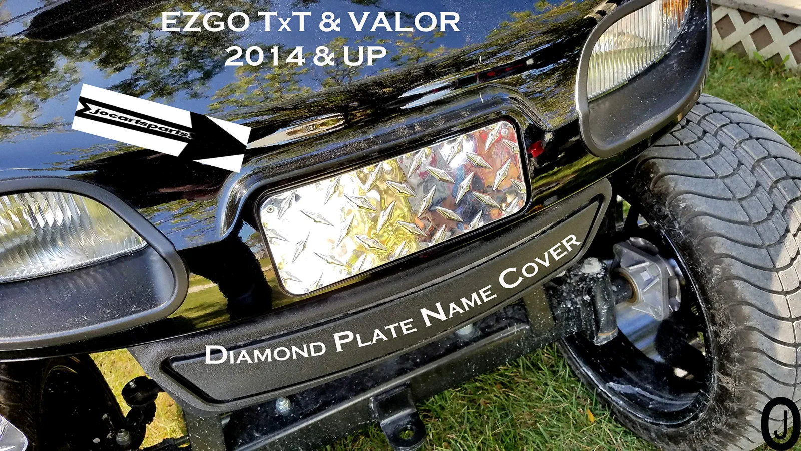 J & O Carts Parts E-Z-GO TXT 2014+ Polished Aluminum Name Plate Cover image 2