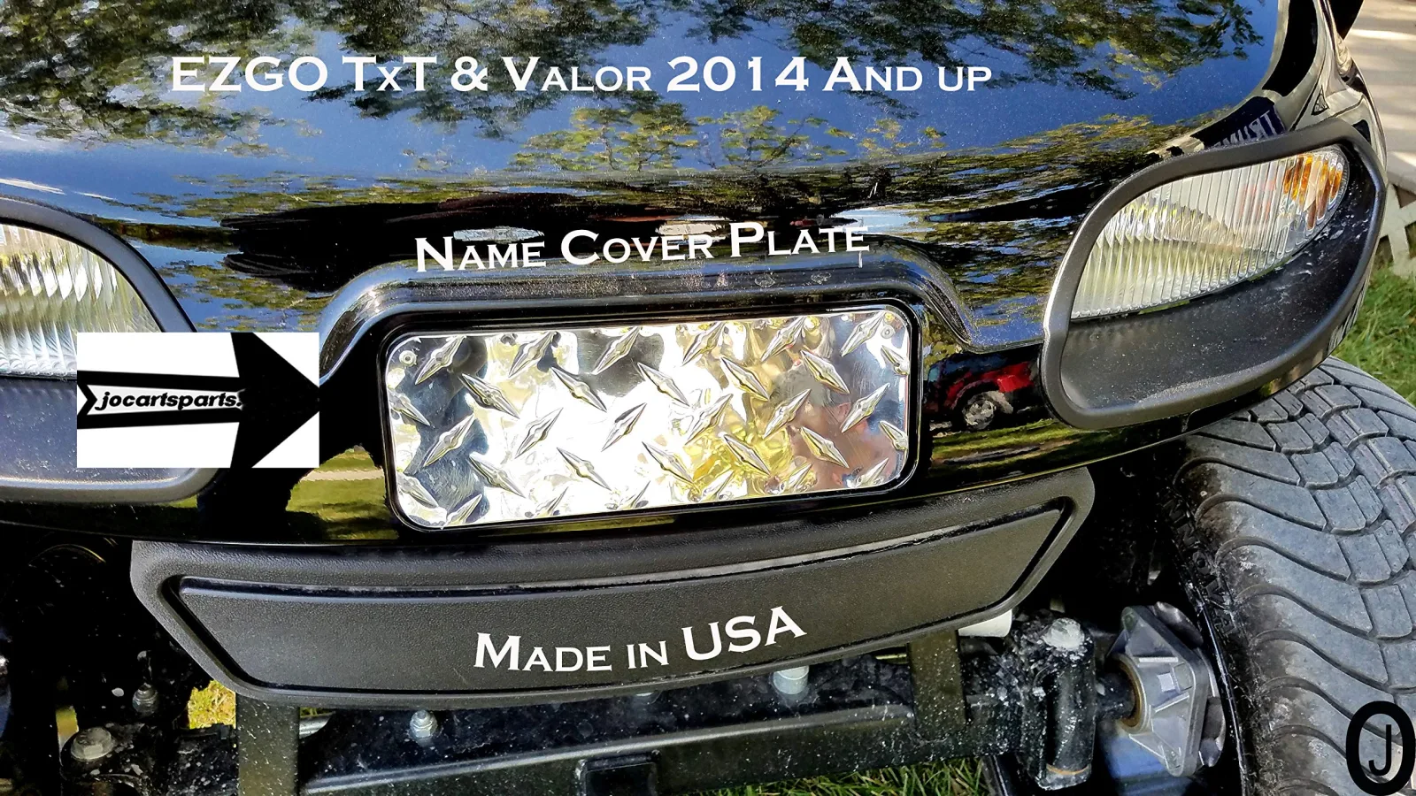 J & O Carts Parts E-Z-GO TXT 2014+ Polished Aluminum Name Plate Cover image 3