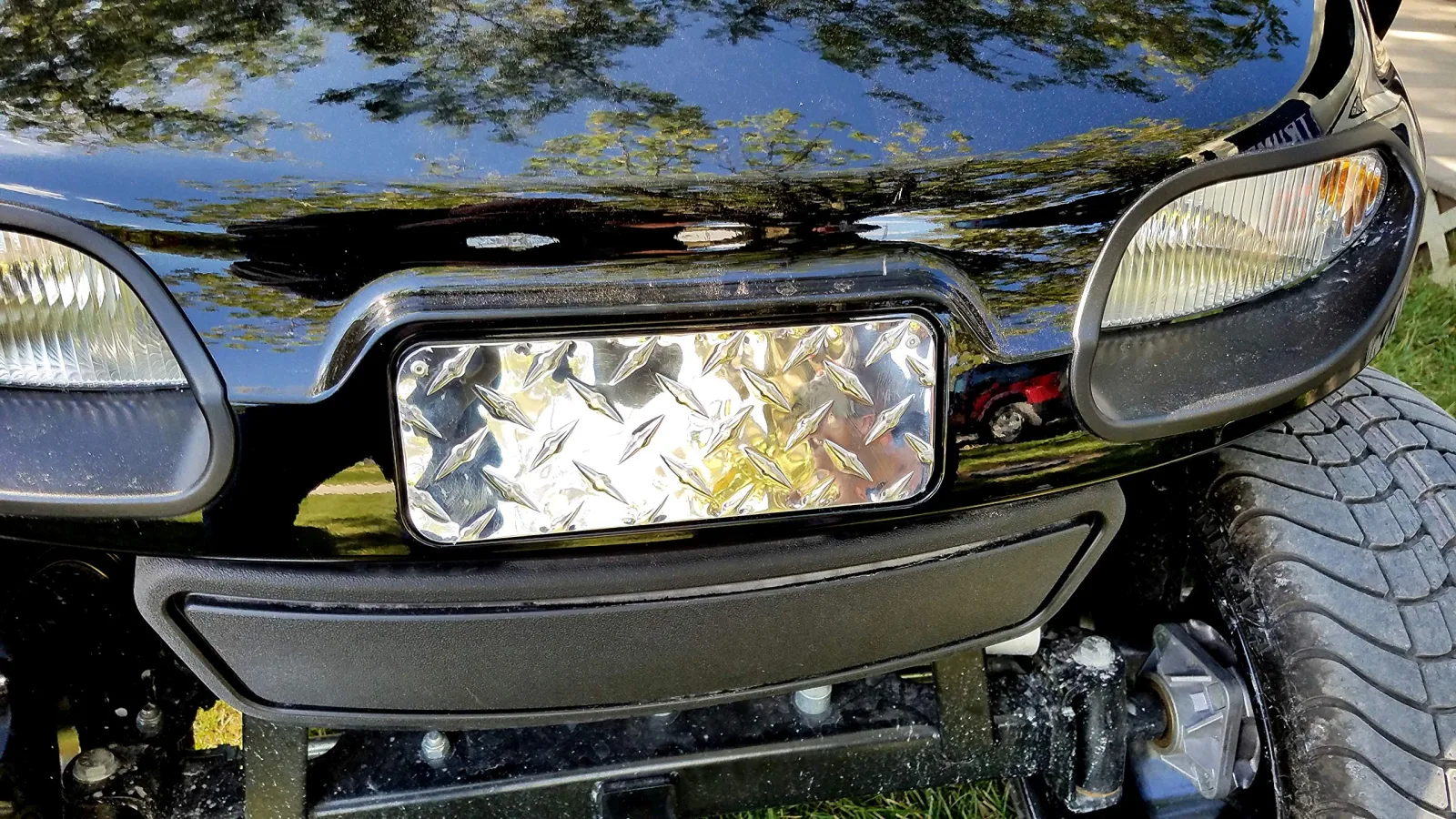 J & O Carts Parts E-Z-GO TXT 2014+ Polished Aluminum Name Plate Cover