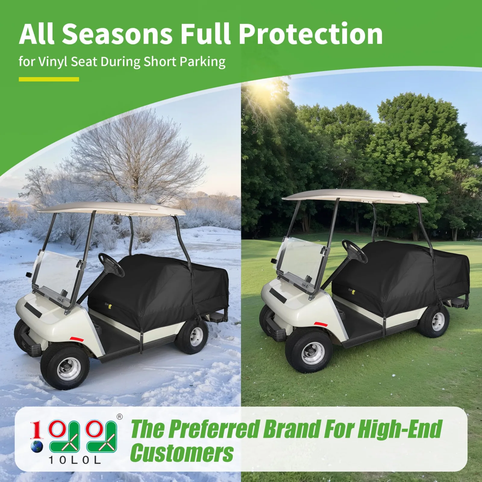 10L0L Waterproof Golf Cart Seat Cover for 2+2 Carts image 2