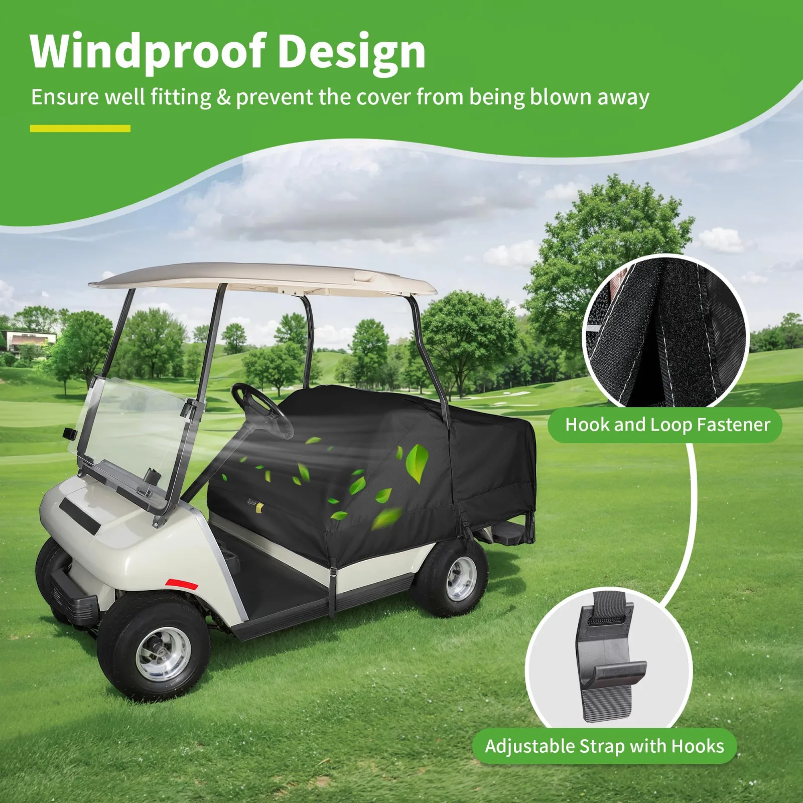 10L0L Waterproof Golf Cart Seat Cover for 2+2 Carts image 4