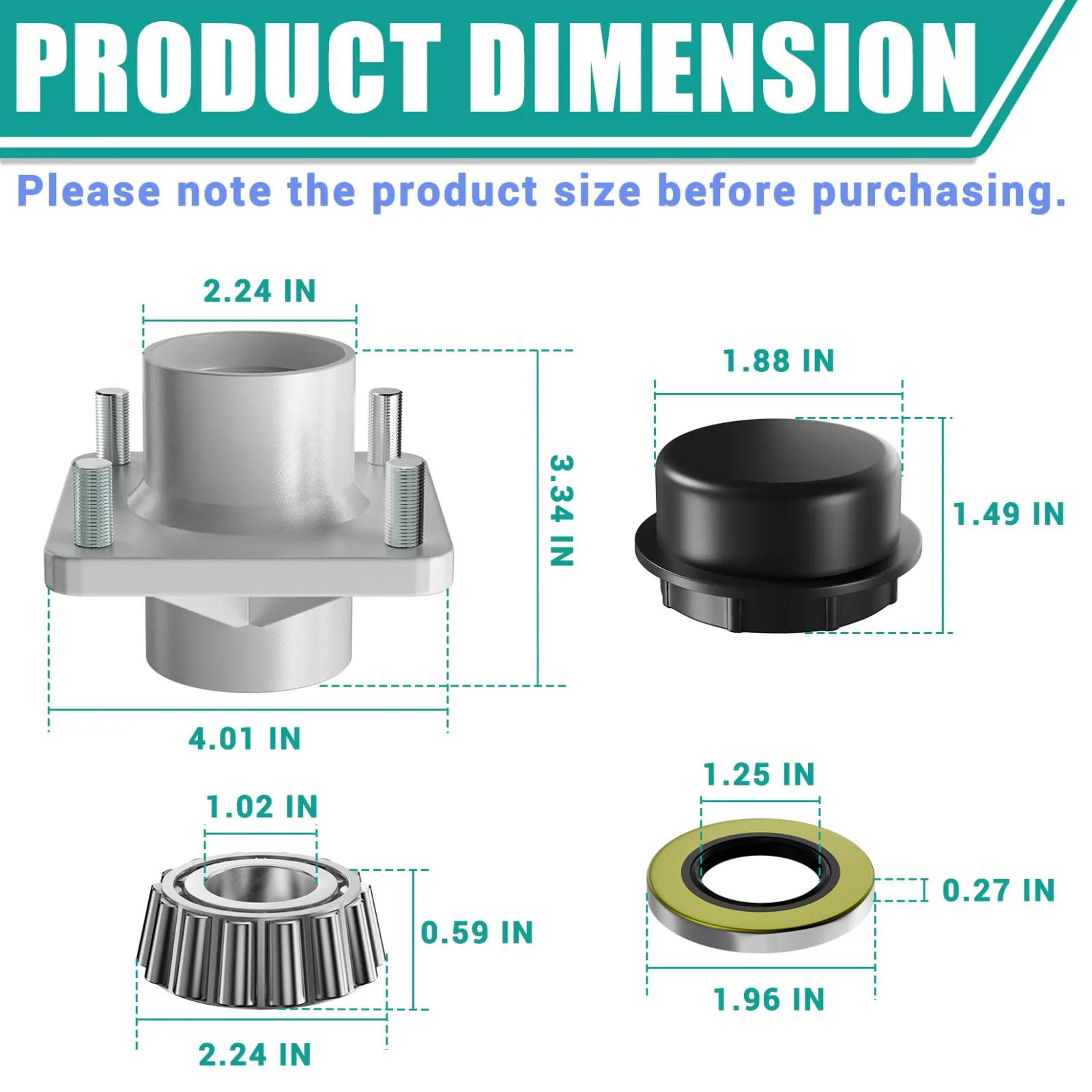 DRIVE UP E-Z-GO TXT Front Wheel Hub Assembly DU00253 image 4