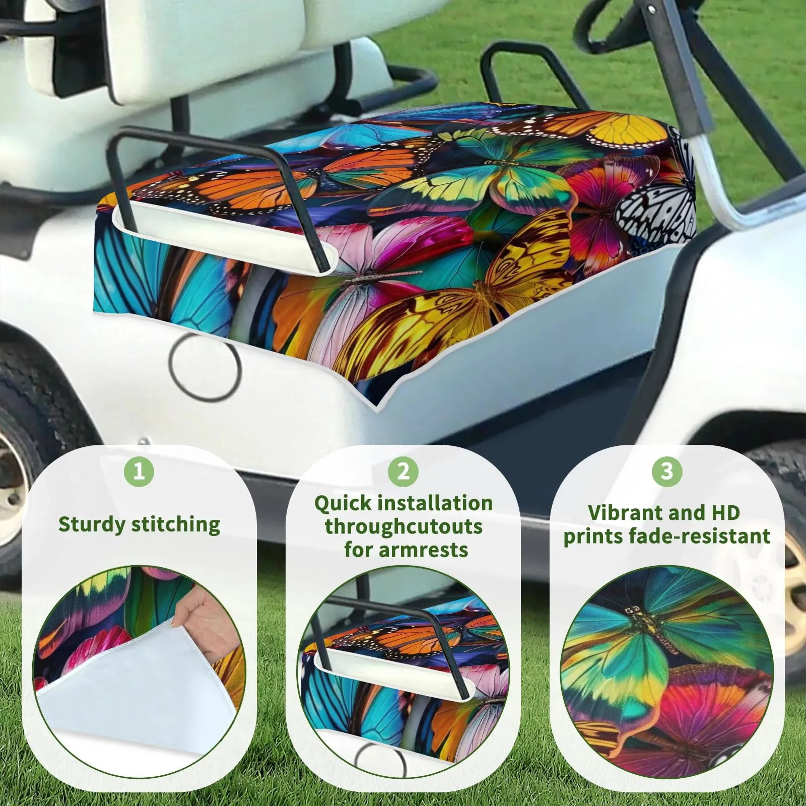 Tiveruda Golf Cart Seat Cover for Double Seats image 3