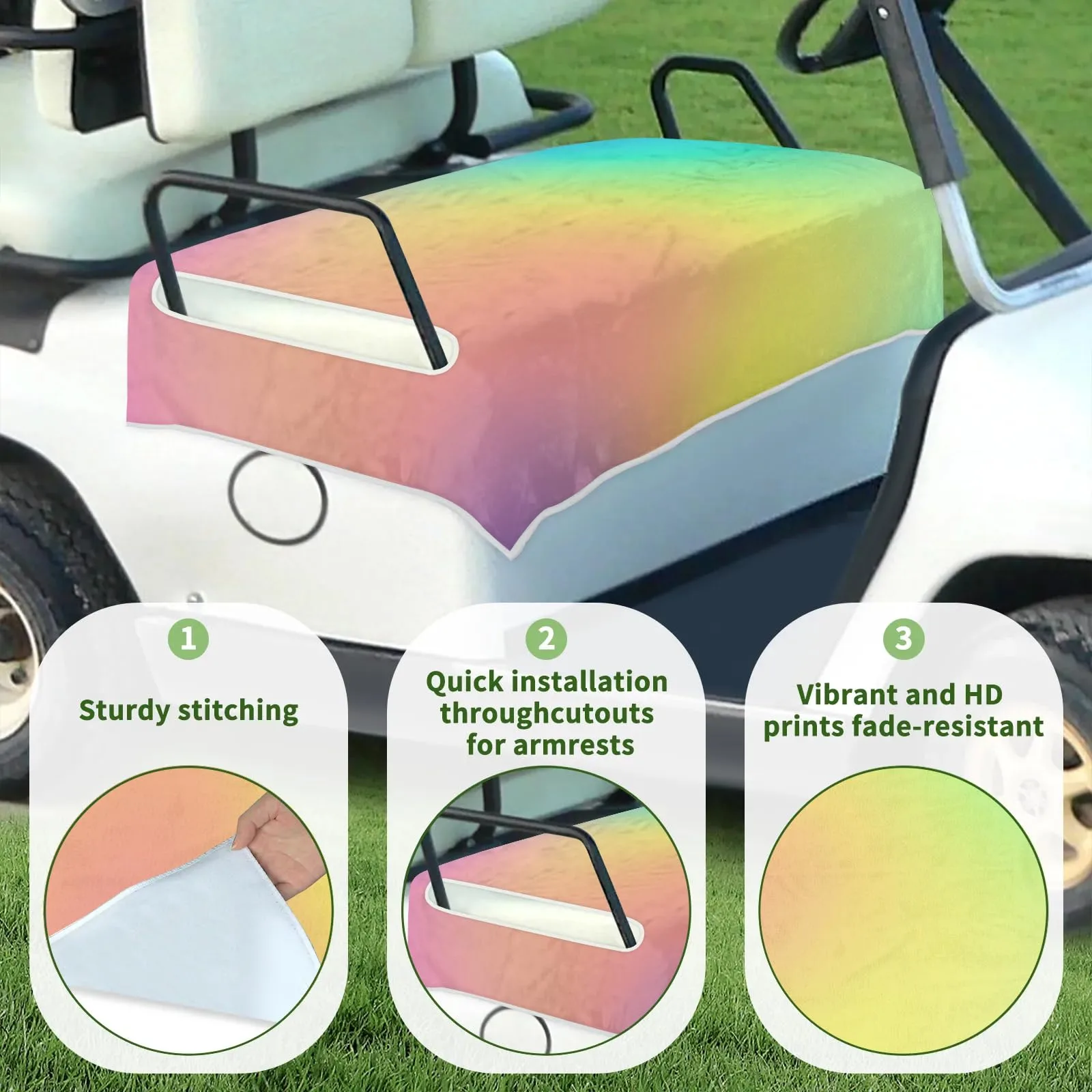 Tiveruda Golf Cart Seat Cover for Double Seats image 3