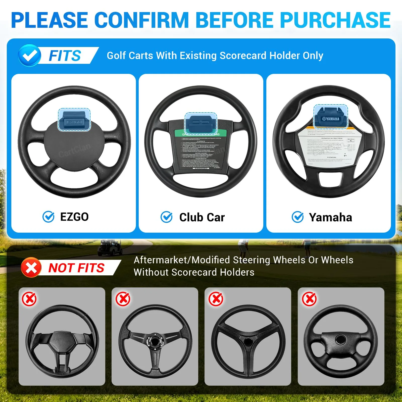 CartClan Golf Cart Steering Wheel Phone Mount CT-UN-0004 image 2