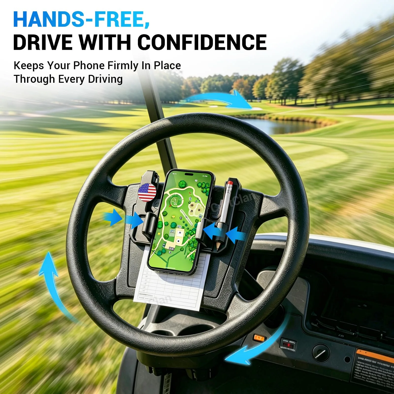 CartClan Golf Cart Steering Wheel Phone Mount CT-UN-0004 image 4