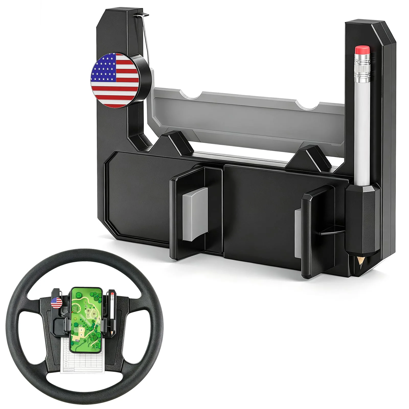 CartClan Golf Cart Steering Wheel Phone Mount CT-UN-0004