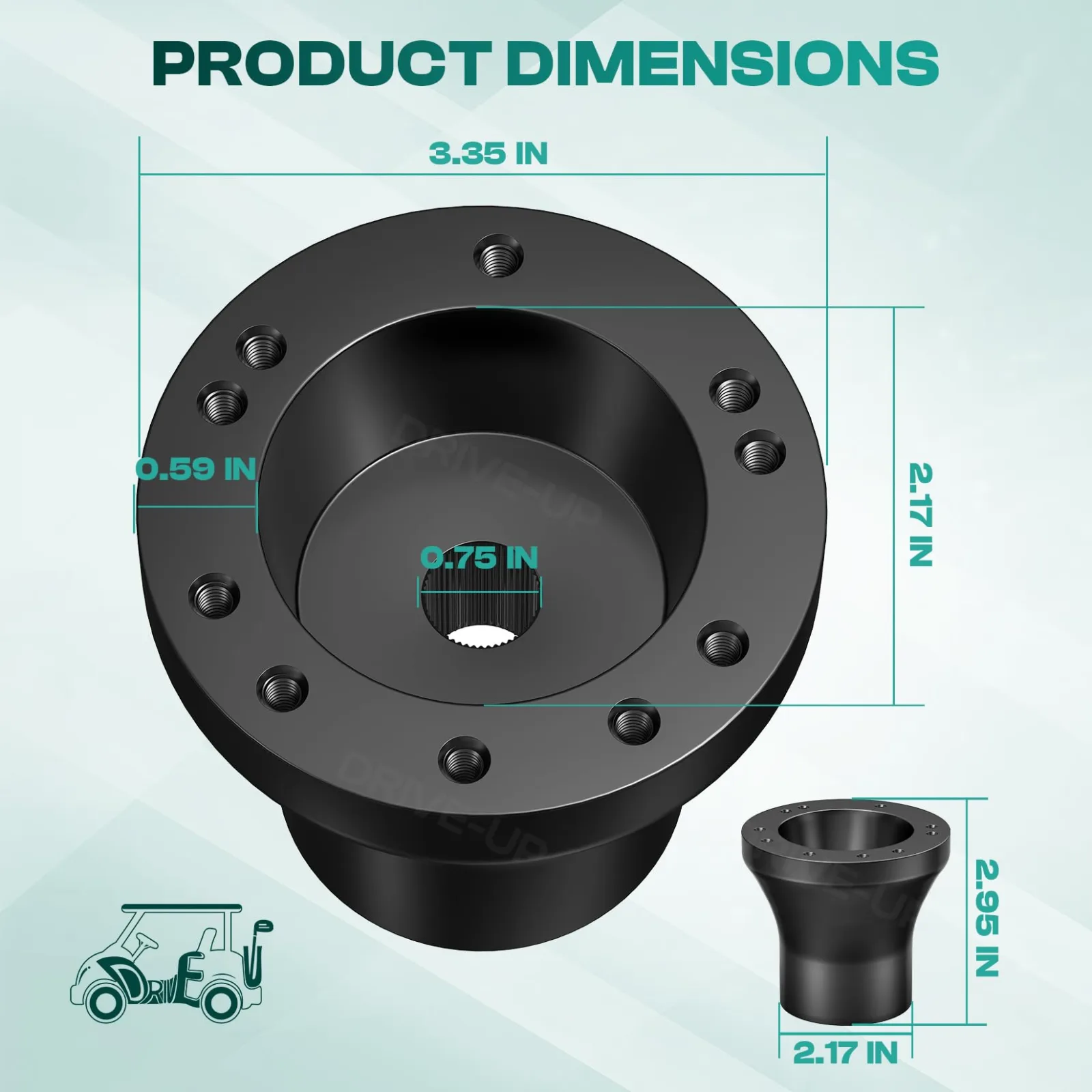 DRIVE UP DU00088 Steering Wheel Adapter for E-Z-GO TXT/RXV image 4