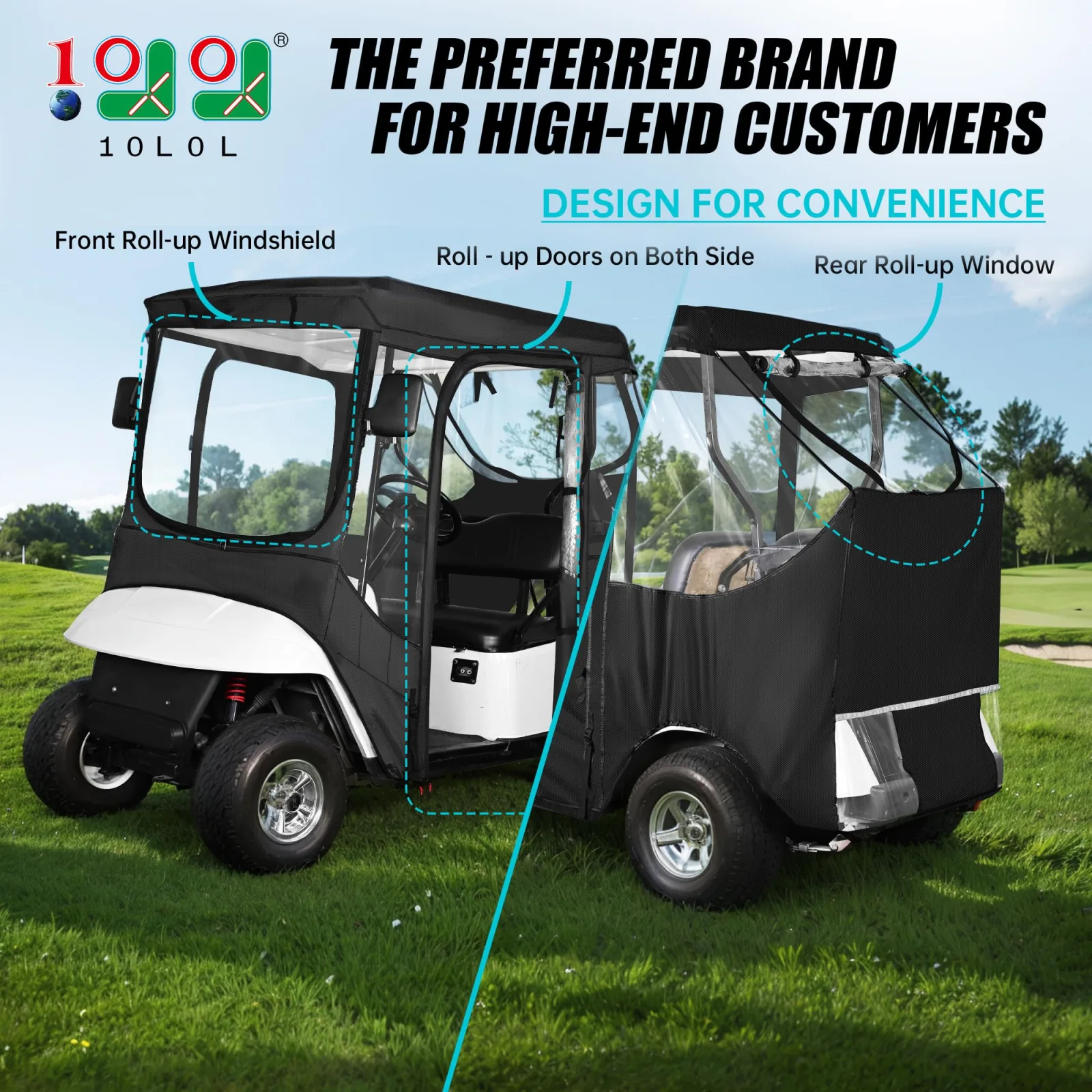 10L0L Golf Cart Enclosure for E-Z-GO TXT and RXV image 2