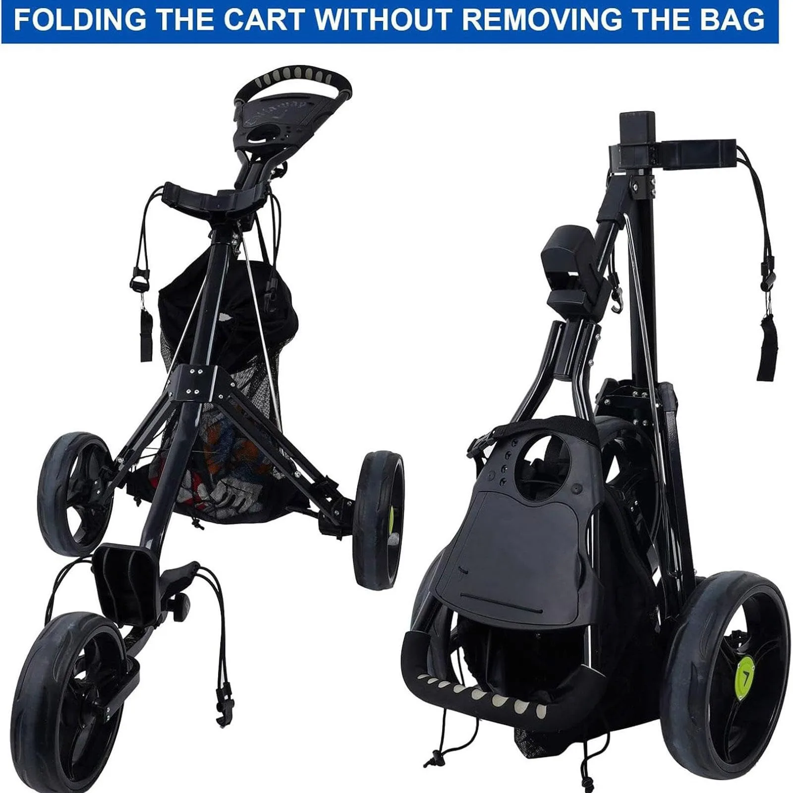 Generic Golf Push Cart Storage Bag — 20.6 x 15.8 in Mesh Organizer image 3