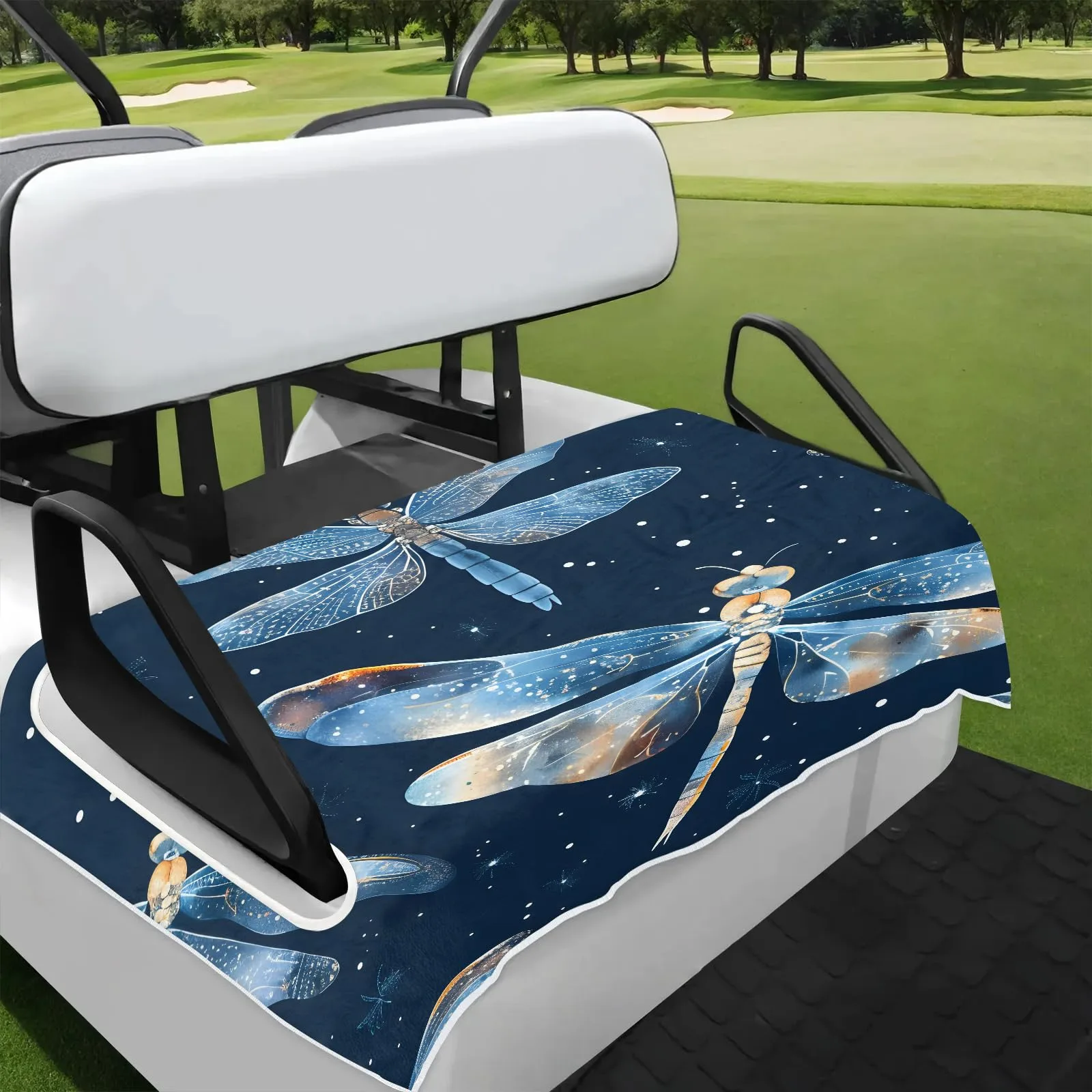 Tiveruda Watercolor Dragonfly Golf Cart Seat Cover