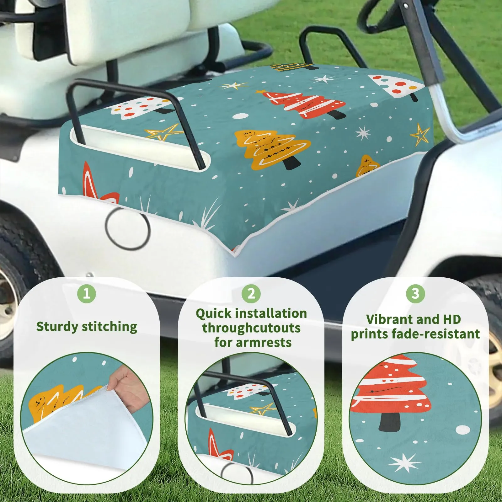 Tiveruda 51" x 31" Golf Cart Seat Cover — Universal 2-Person image 3