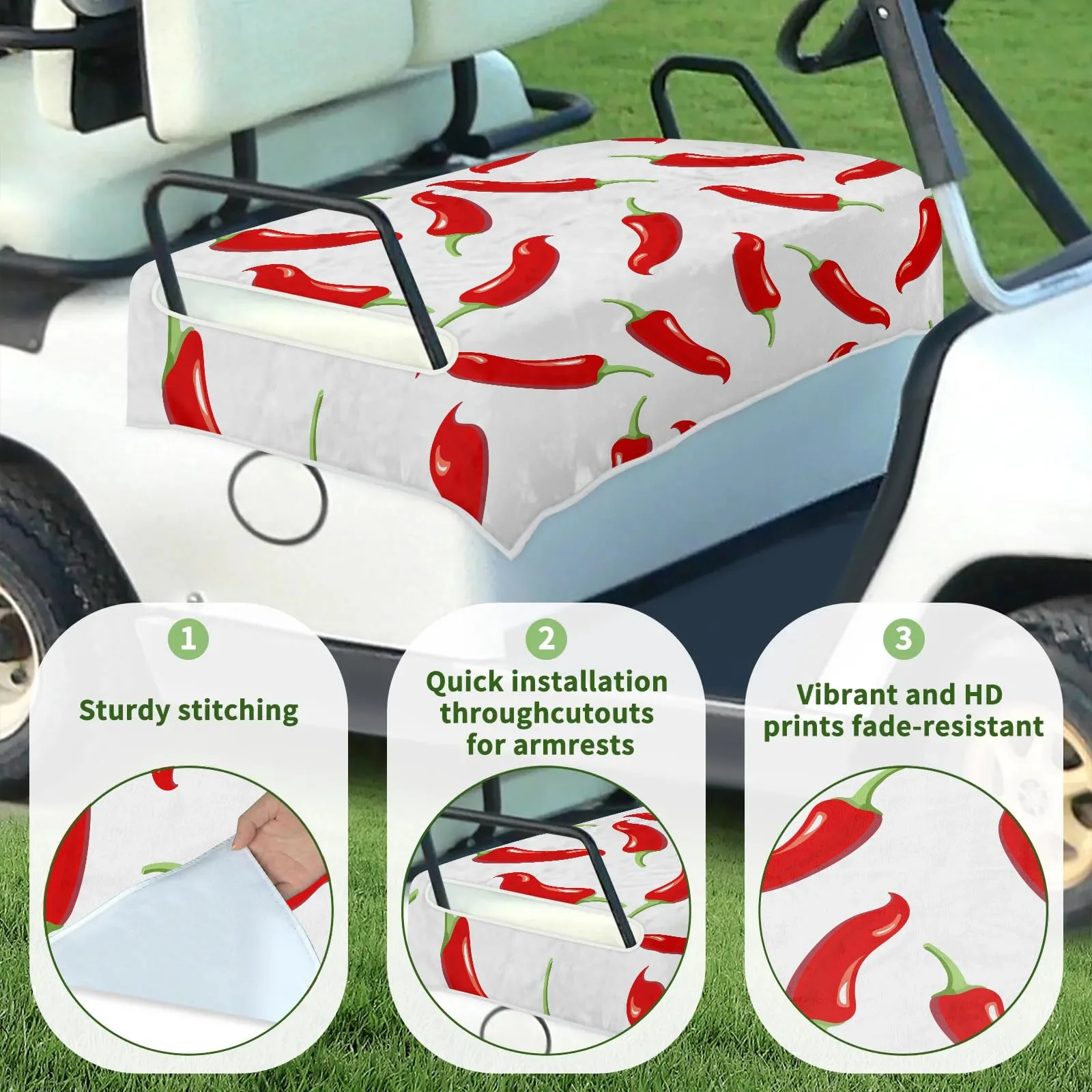 Tiveruda Golf Cart Seat Cover for Double Seats 51 x 31 in image 3