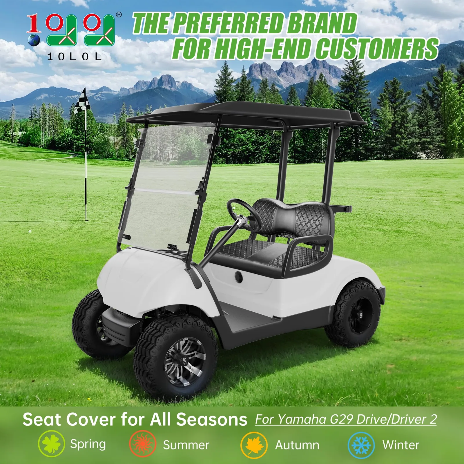 10L0L Front Seat Covers for Yamaha G29 Drive and Drive2 image 2