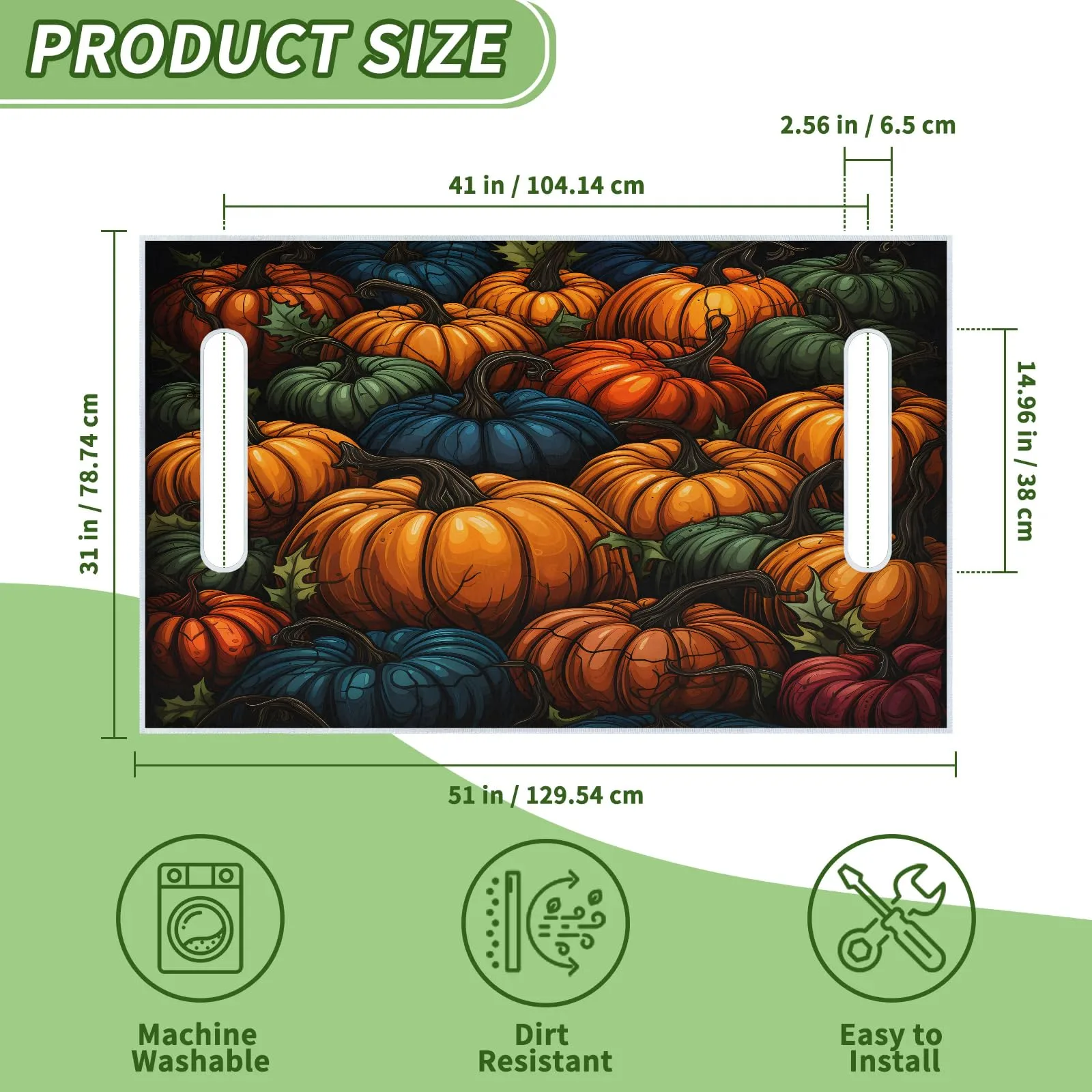 Tiveruda Halloween Pumpkin Golf Cart Seat Cover 51 x 31 in image 2
