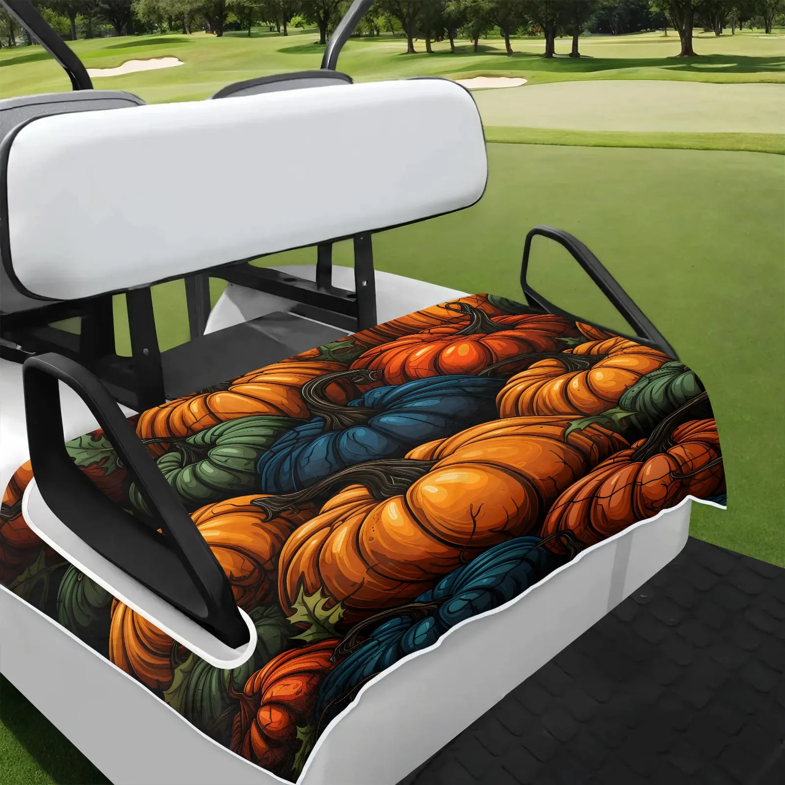Tiveruda Halloween Pumpkin Golf Cart Seat Cover 51 x 31 in