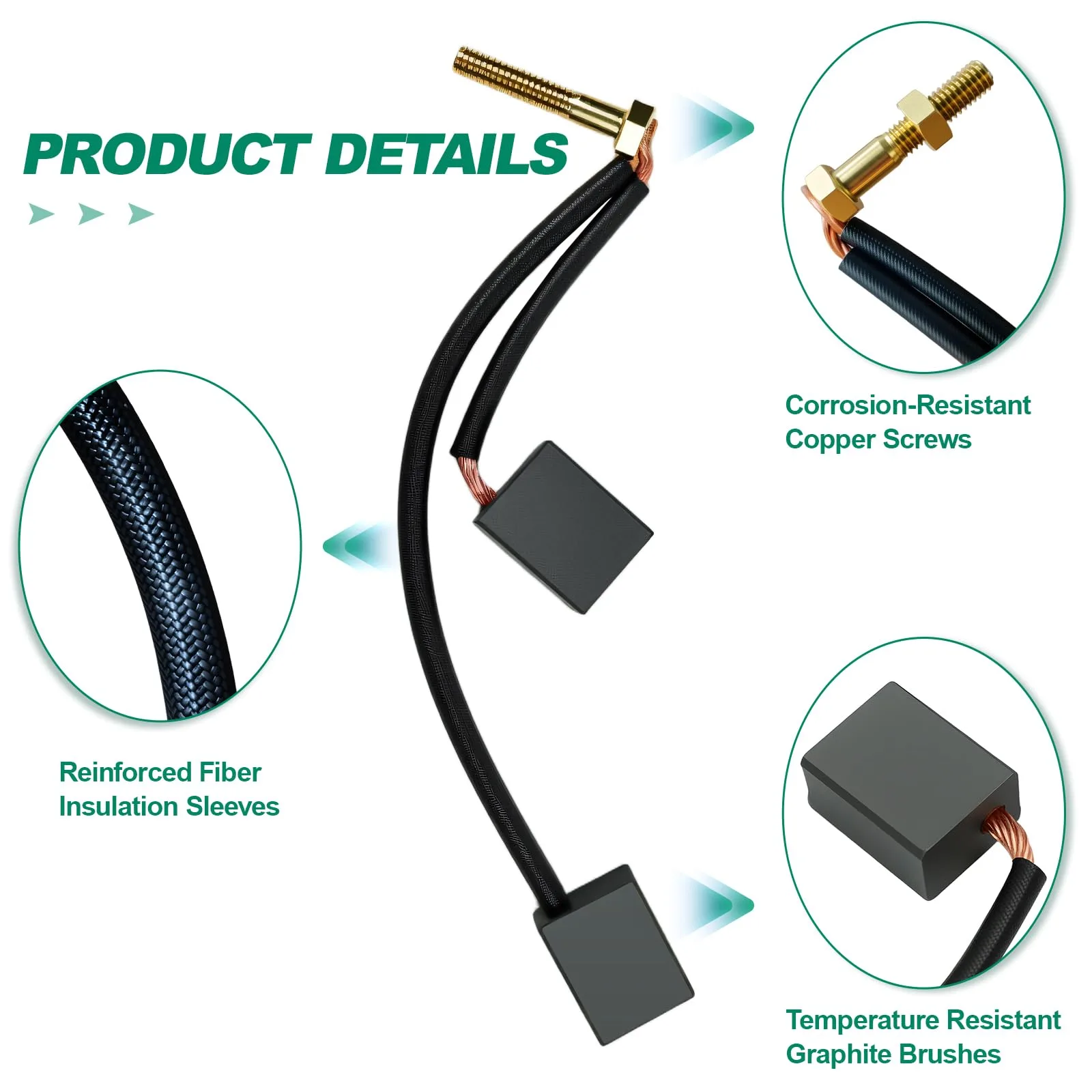 OXTOUF Golf Cart Motor Brush Kit 1021862-01 image 3