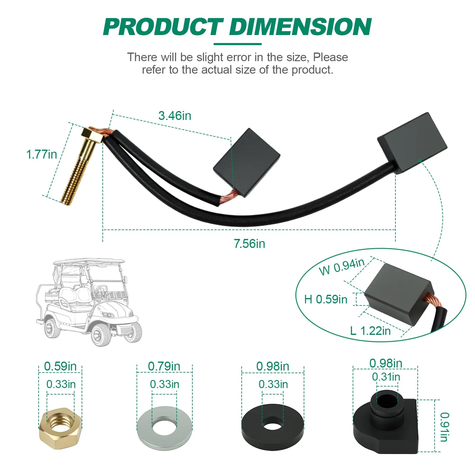 OXTOUF Golf Cart Motor Brush Kit 1021862-01 image 4