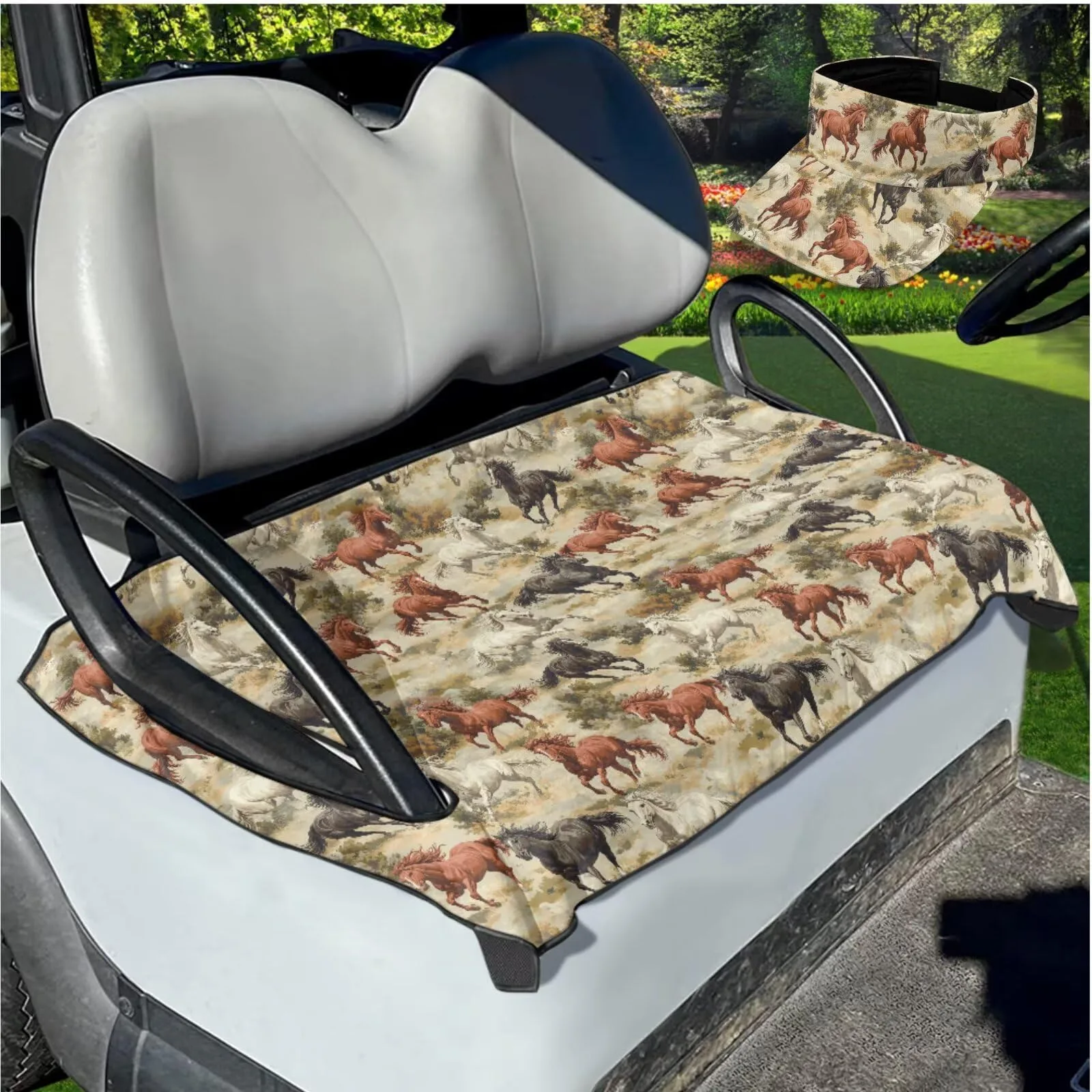 Yewattles Golf Cart Seat Cover for 2-Person Seats