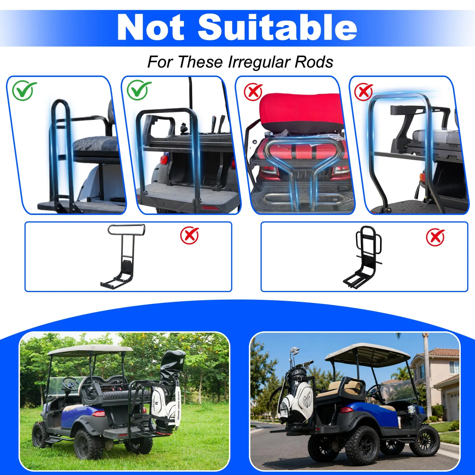 Mixopoly Universal Golf Cart Rear Seat Bag Holder image 4
