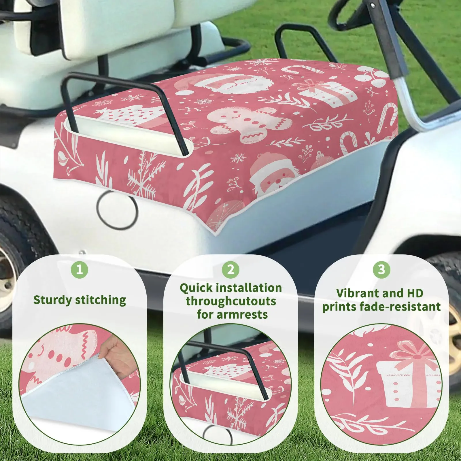 Tiveruda Golf Cart Seat Cover for Double Seats image 3