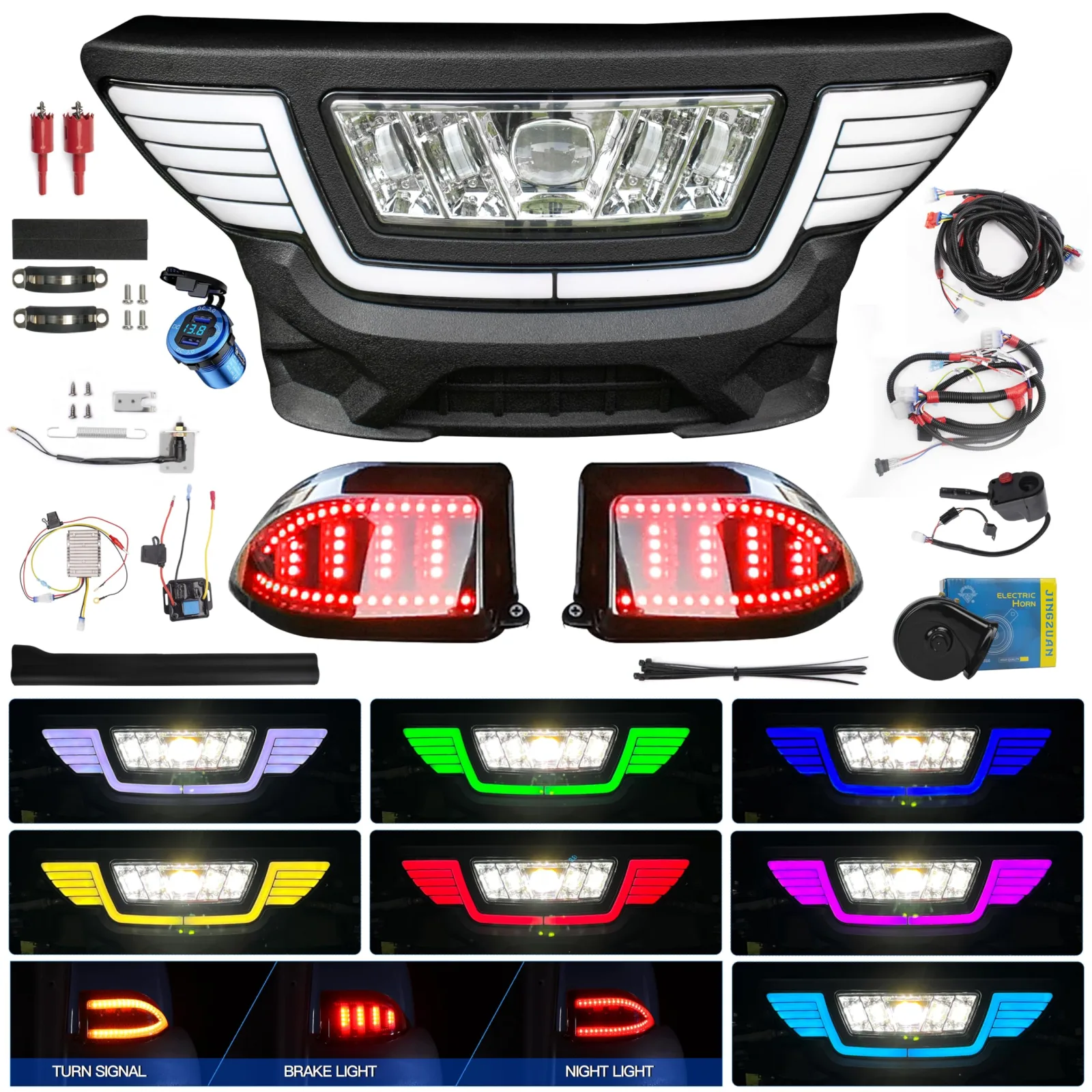 NOKINS WGN-CCP-29 7-Color LED Light Kit for Club Car Precedent