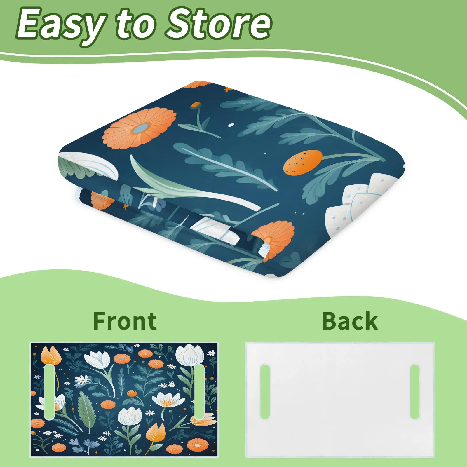 Tiveruda Flower Pattern Golf Cart Seat Cover Blanket image 4
