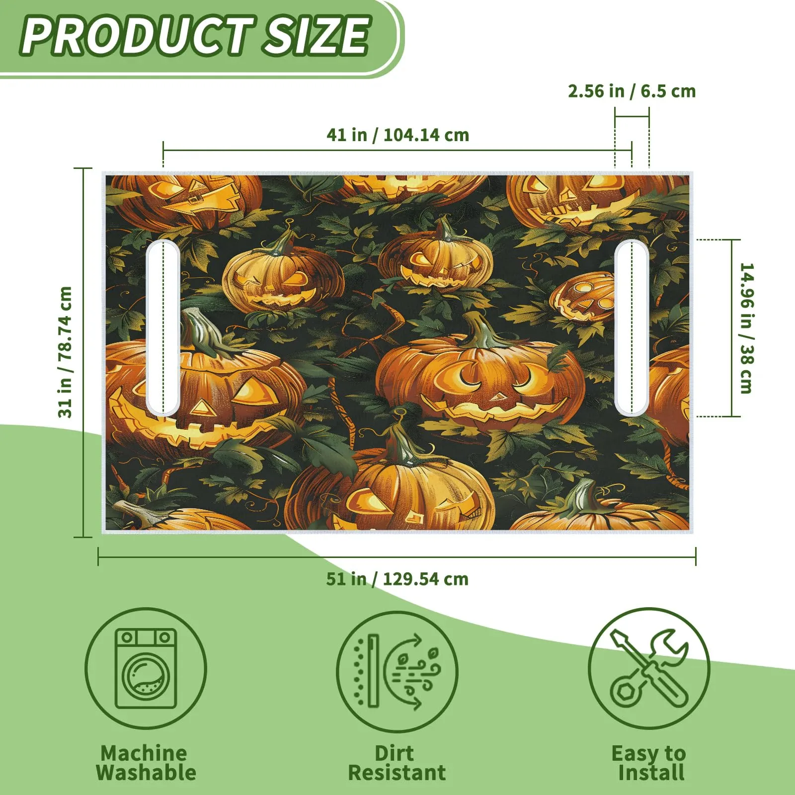 Tiveruda Halloween Pumpkins Golf Cart Seat Cover image 2