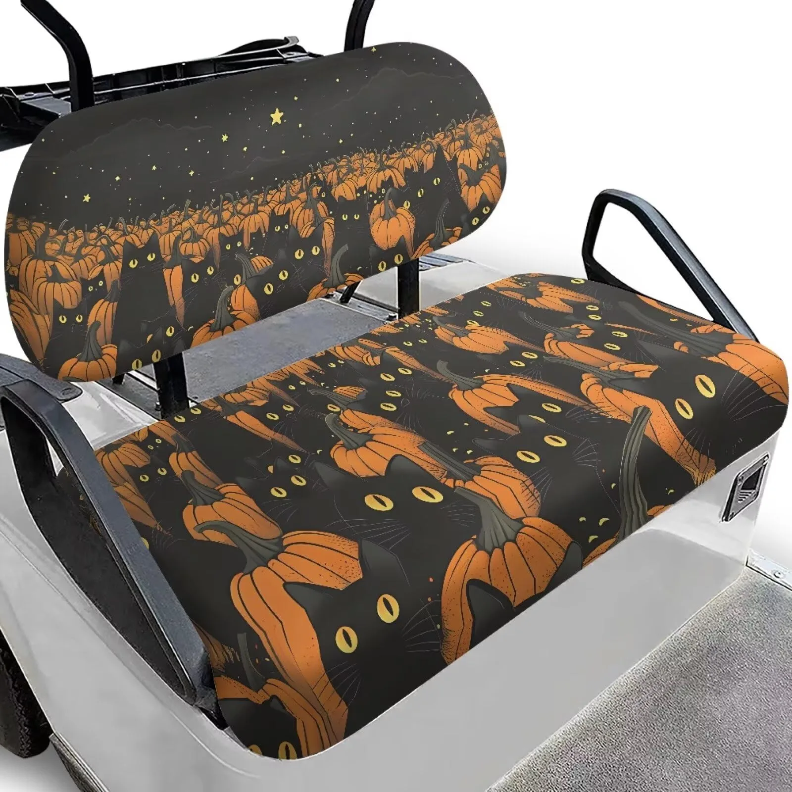 Quidrwyo Halloween Cat Golf Cart Seat Cover Set