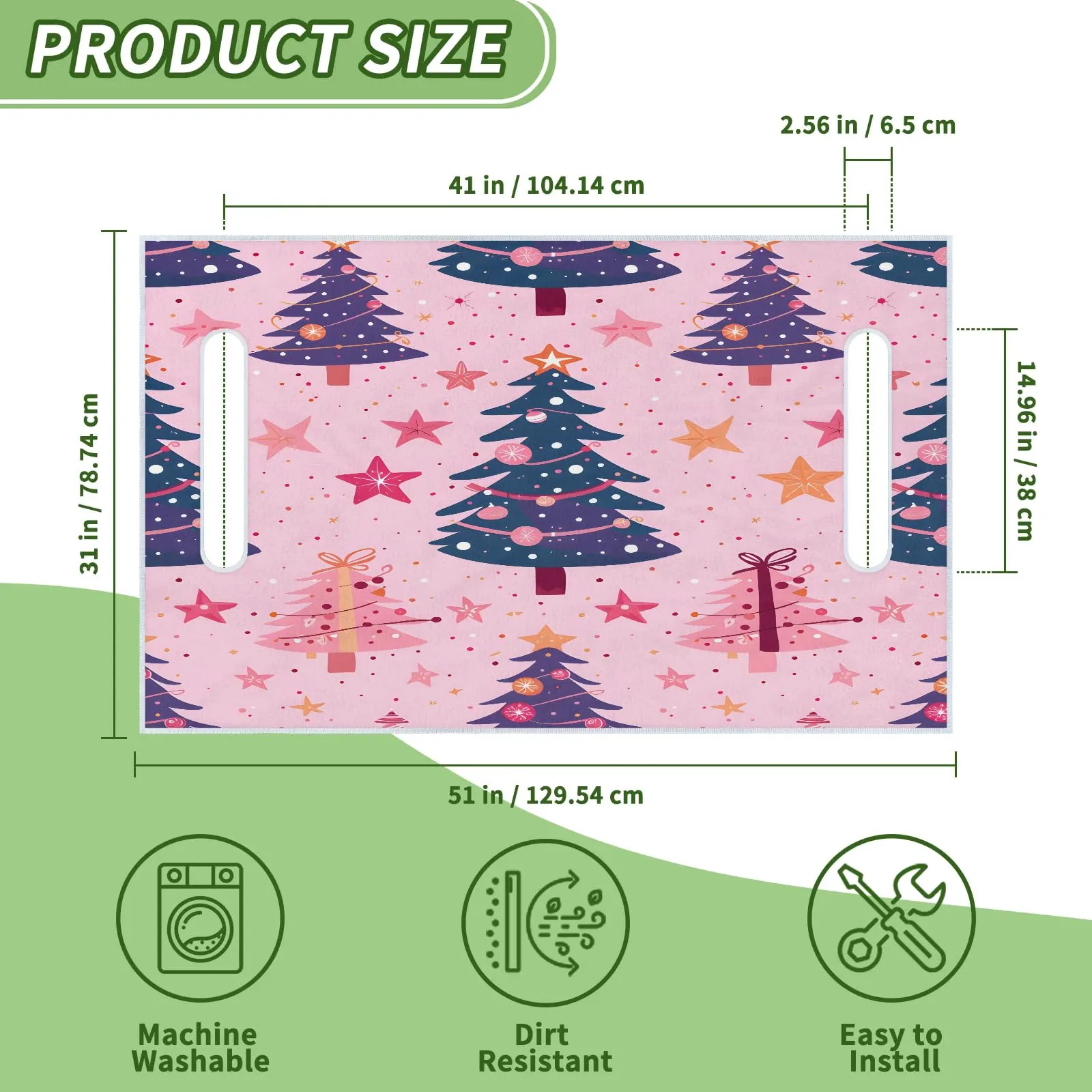 Tiveruda 51" x 31" Christmas Tree Star Golf Cart Seat Cover image 2