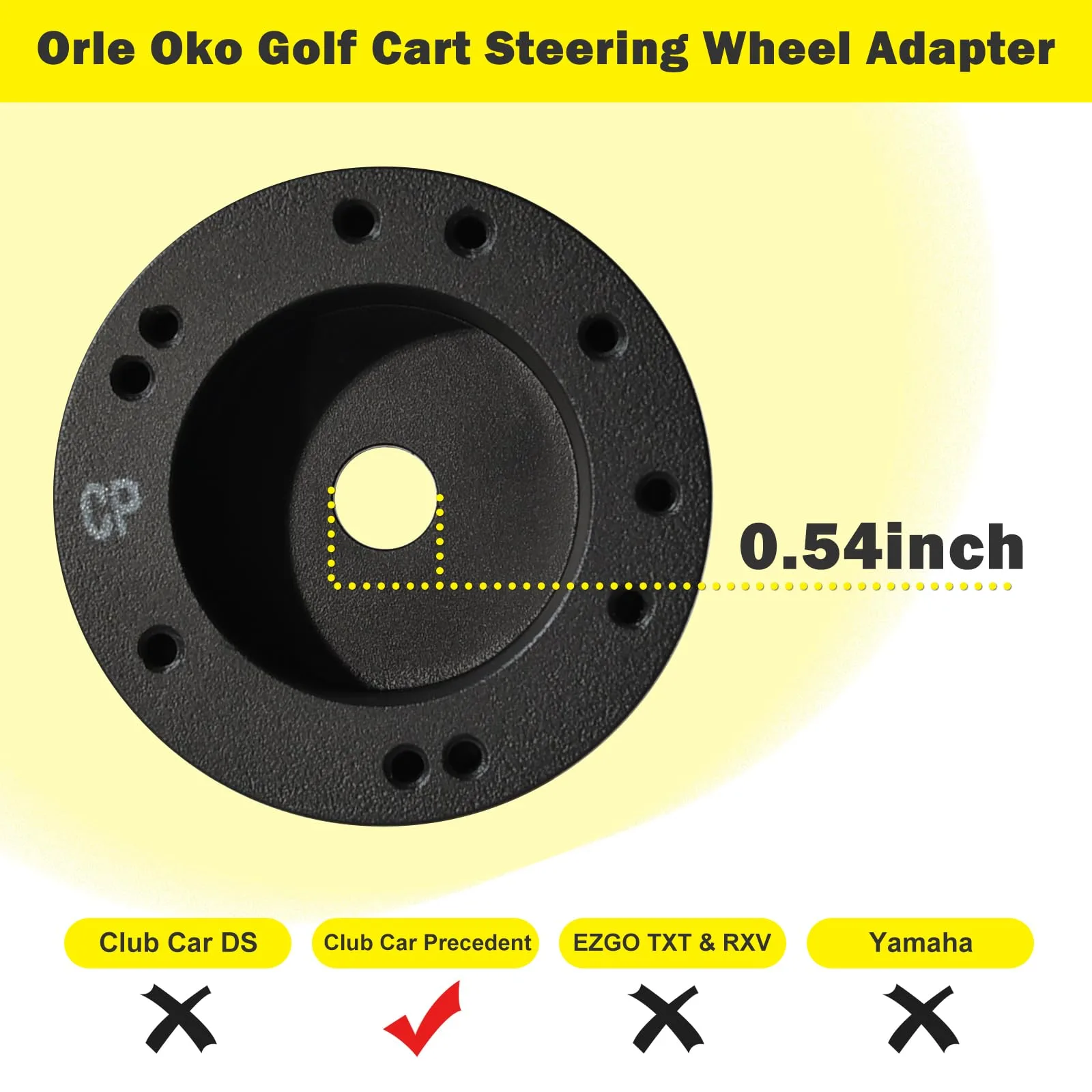 Orle Oko Steering Wheel Adapter Hub for Club Car Precedent image 3