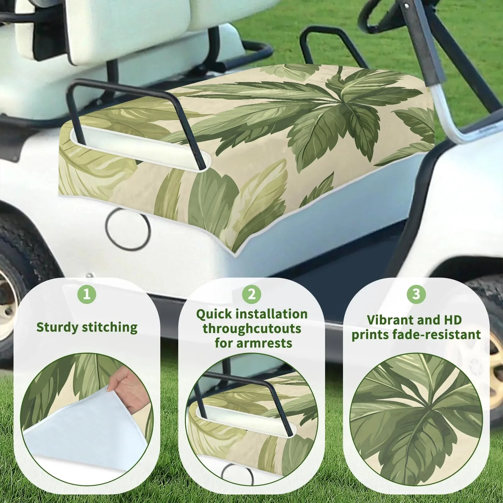 Tiveruda Golf Cart Seat Cover for Double Seats image 3