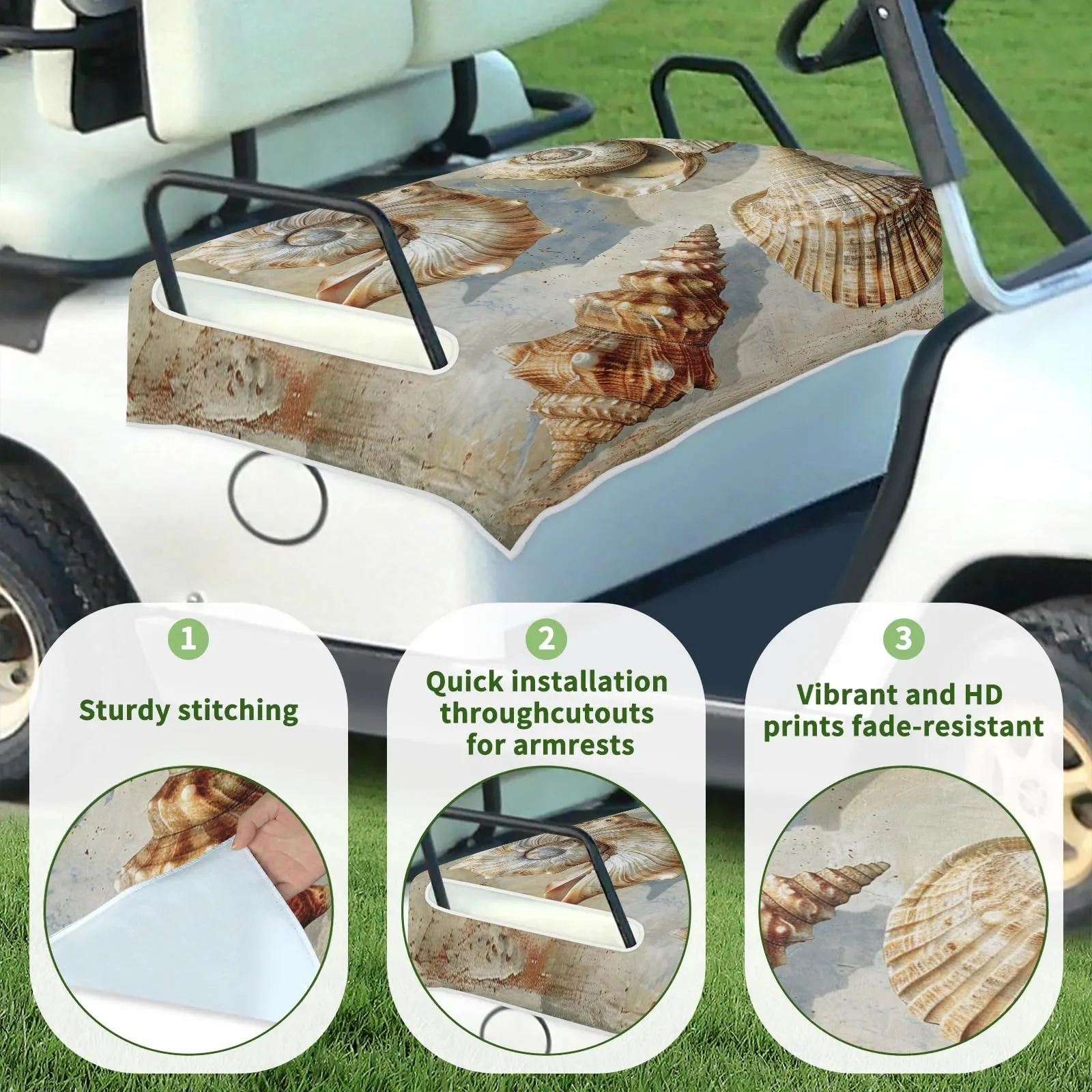 Tiveruda Golf Cart Seat Cover for Double Seats, 51 x 31 in image 3
