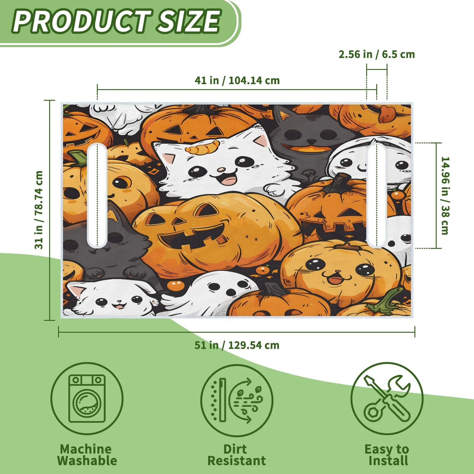 Tiveruda Halloween Cat Face Golf Cart Seat Cover image 2