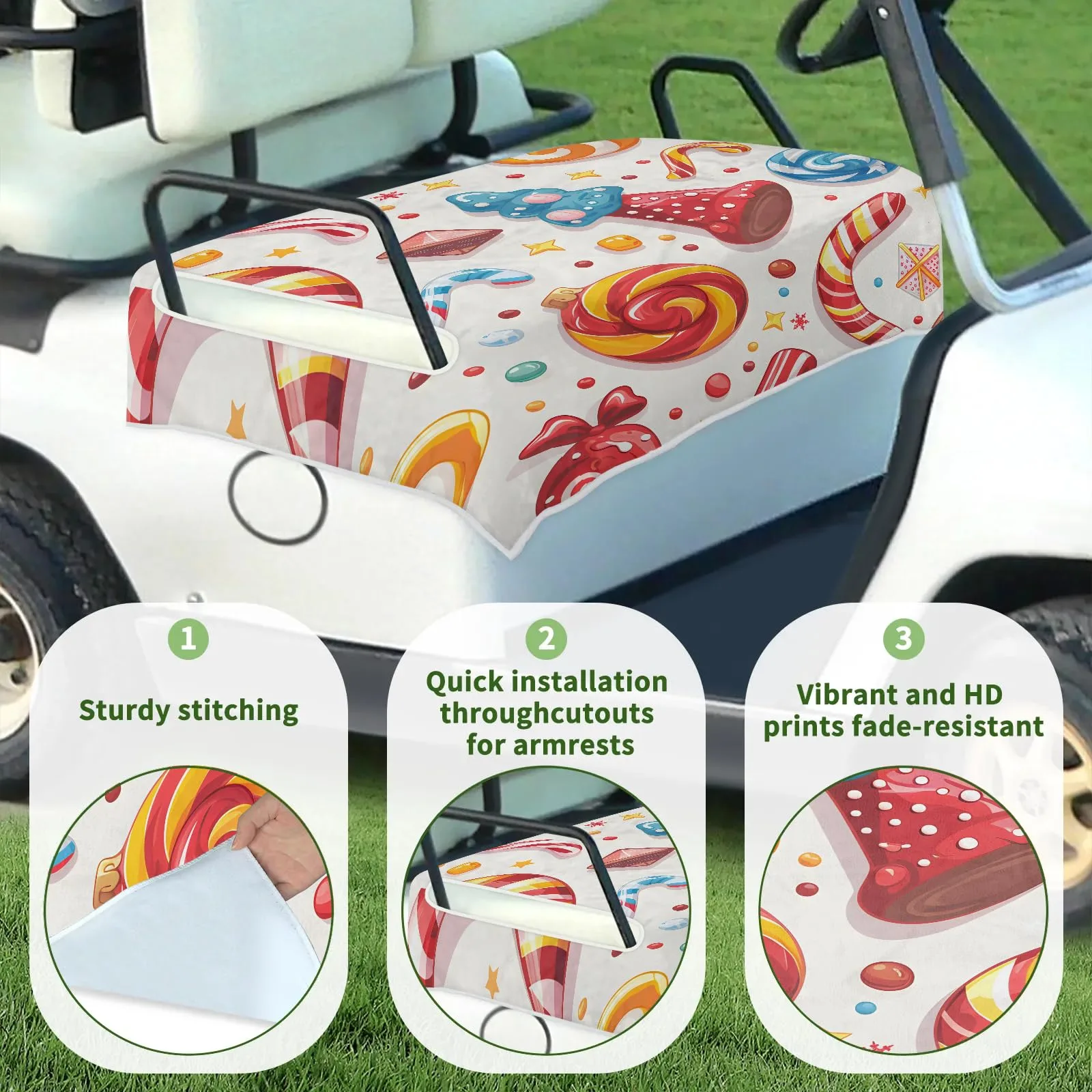 Tiveruda Golf Cart Seat Cover for Double Seats image 3