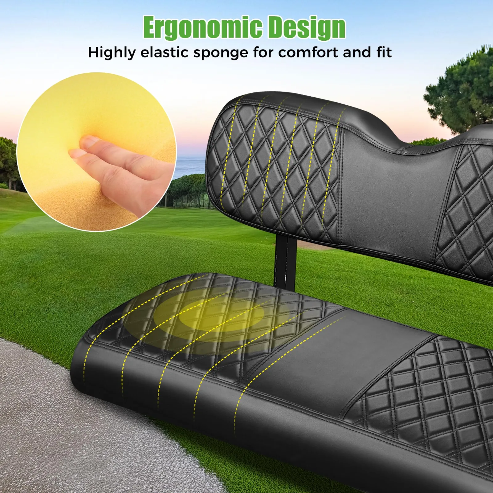 10L0L Rear Golf Cart Seat Cover Set image 3