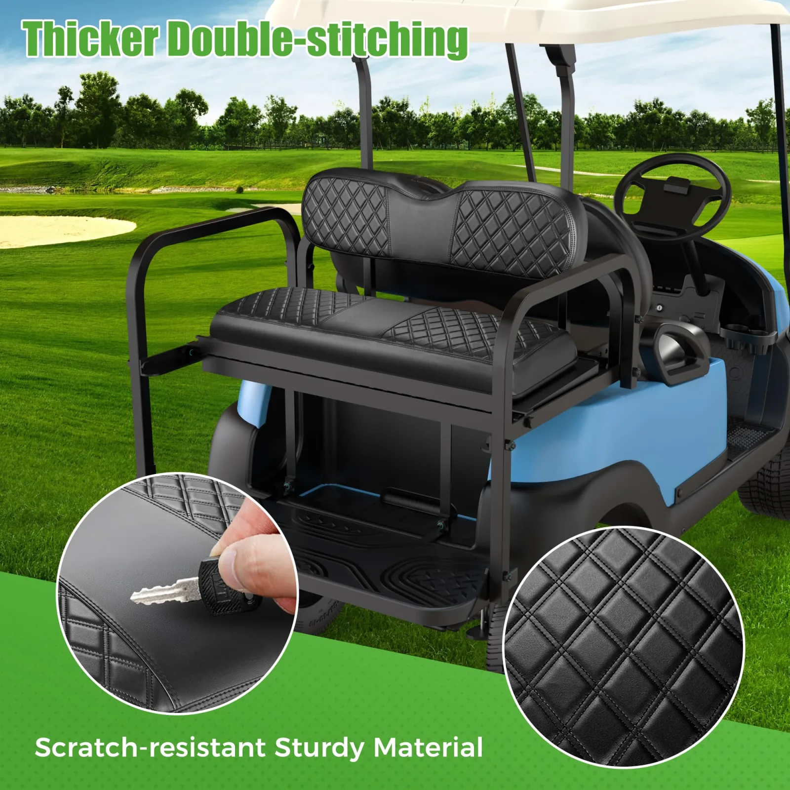 10L0L Rear Golf Cart Seat Cover Set image 4