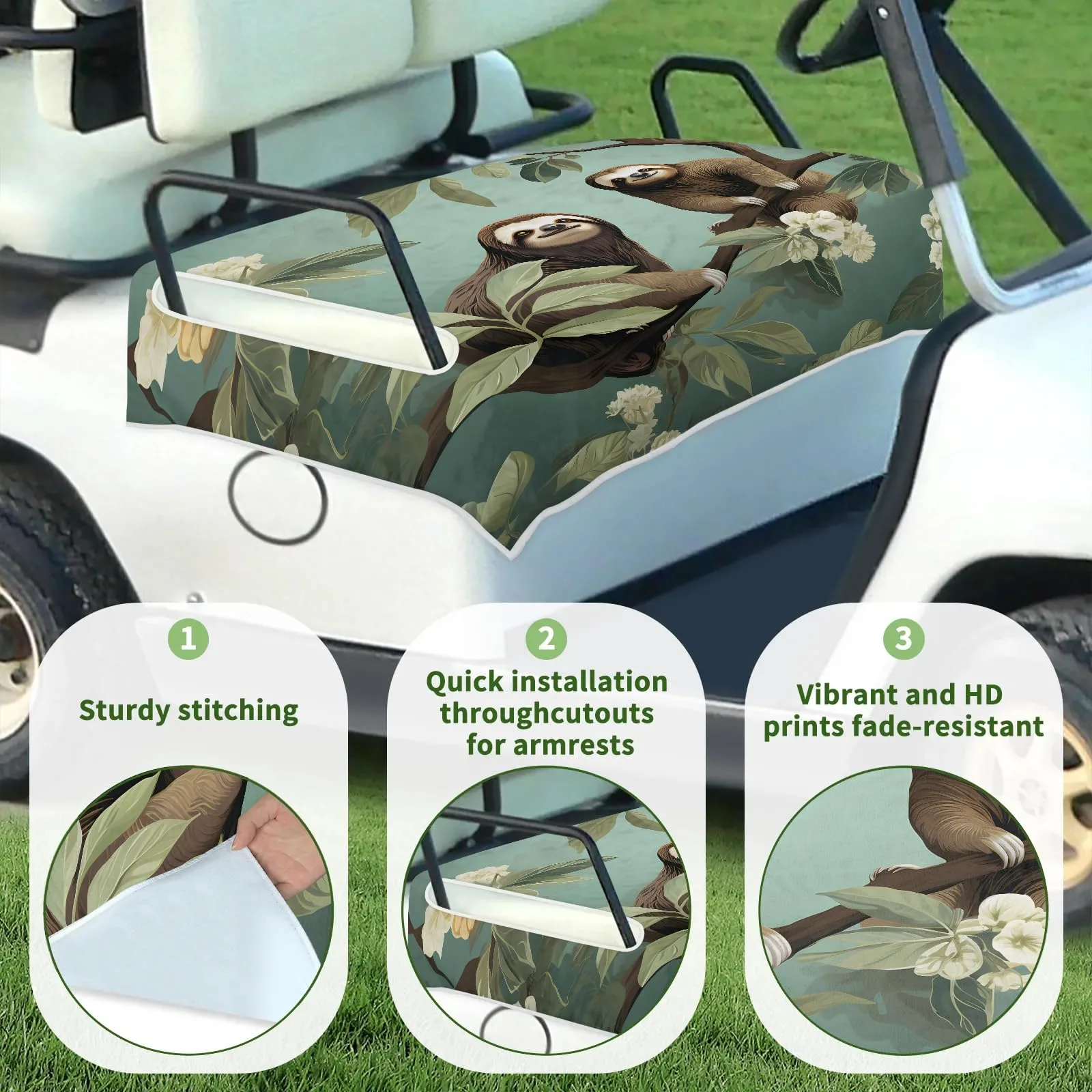 Tiveruda Golf Cart Seat Cover for Double Seats image 3