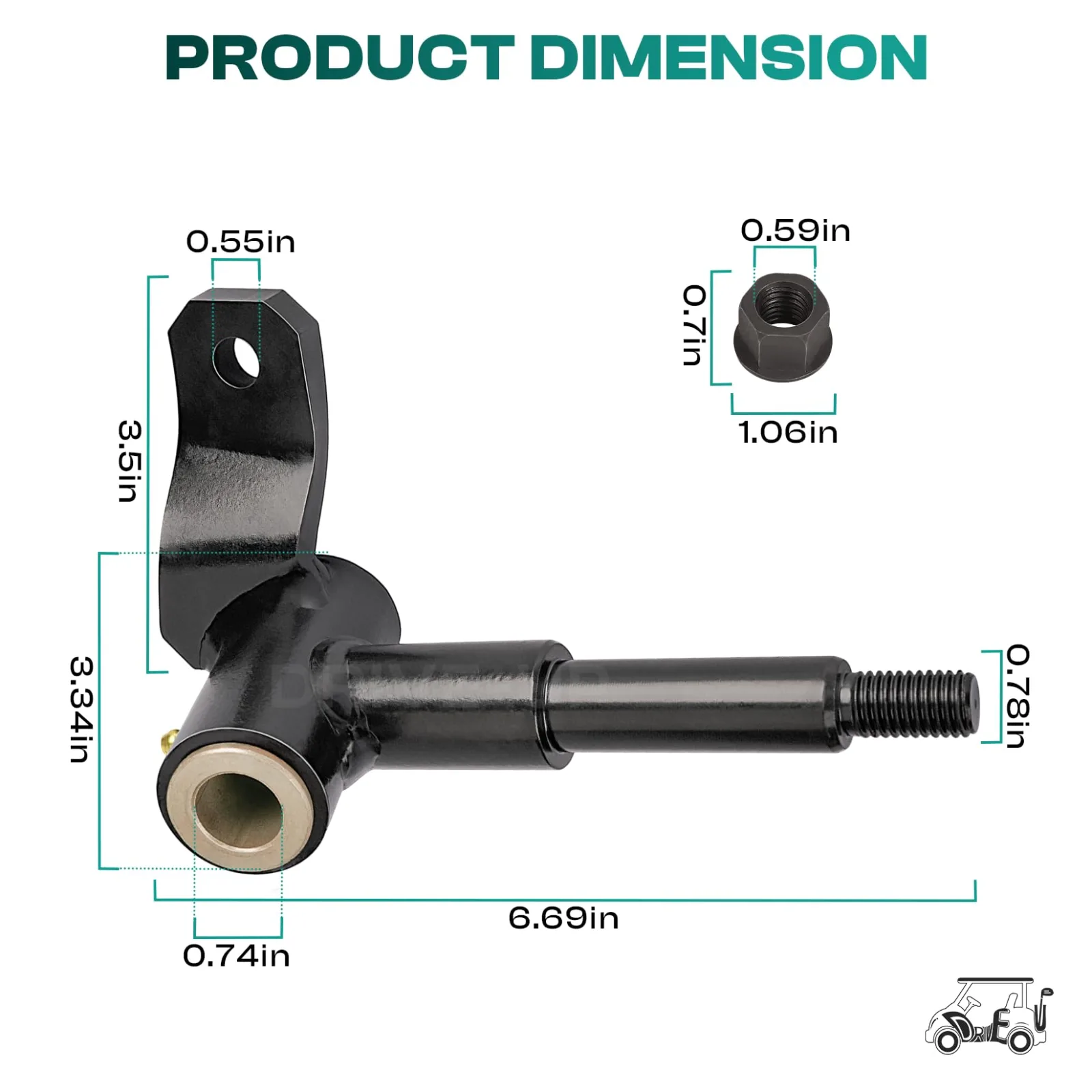 DRIVE UP DU00238 Spindle for Club Car Precedent and Tempo image 4
