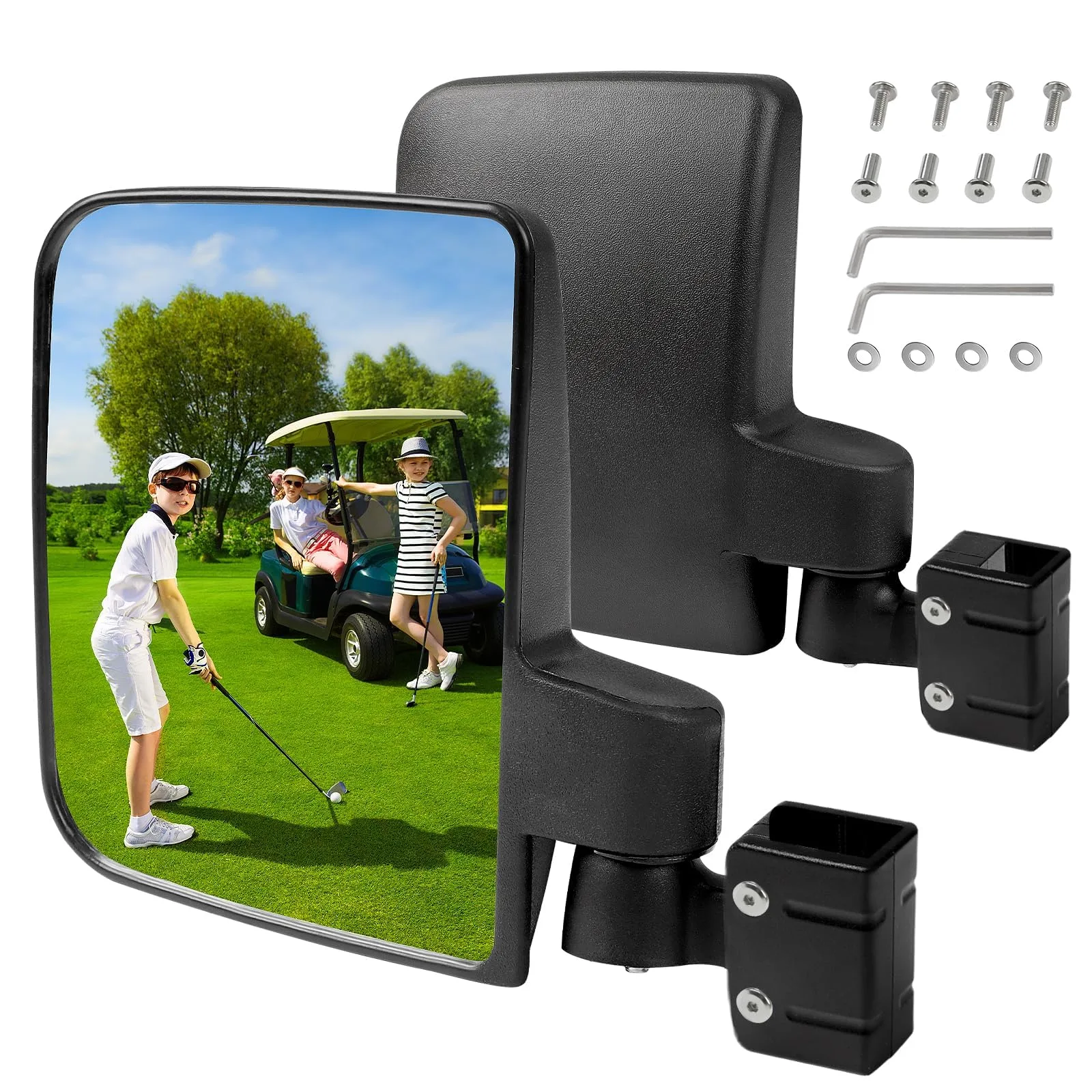 iLSKW Mirror104 Golf Cart Side Mirrors for Square Struts