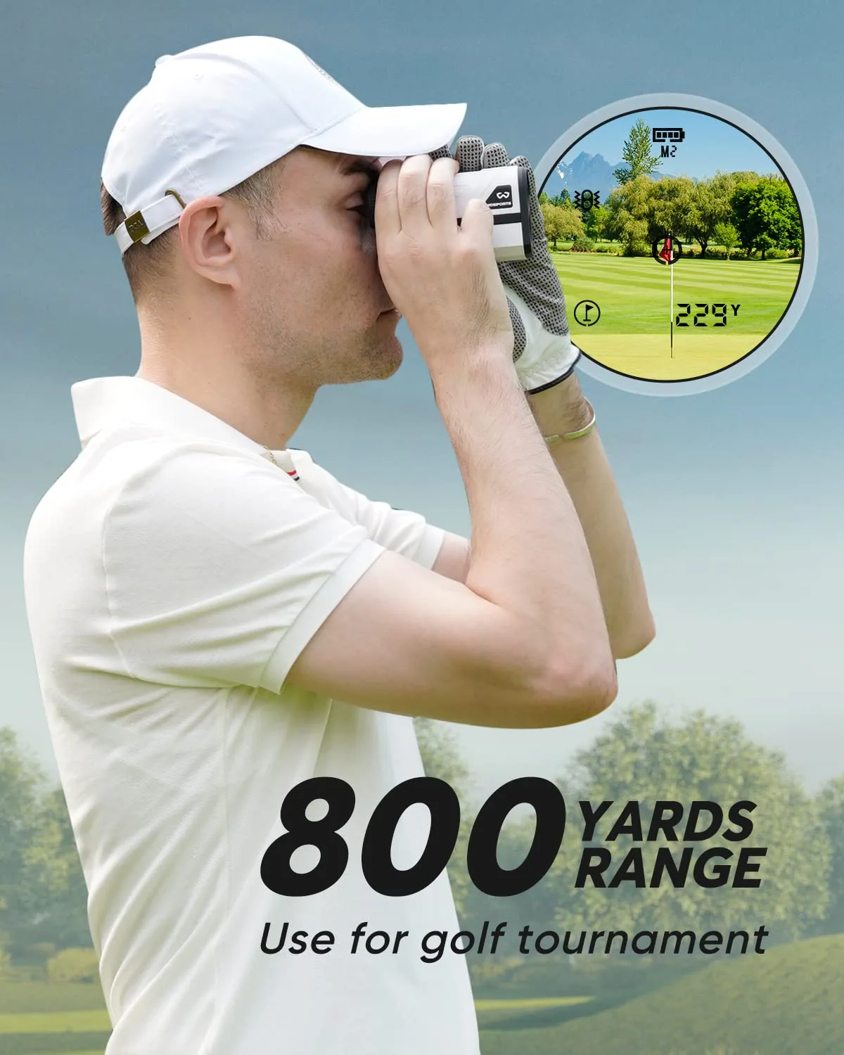 WOSPORTS H-100 Golf Rangefinder 6x — 5–800 yd, Flag‑Lock (H-100) image 2